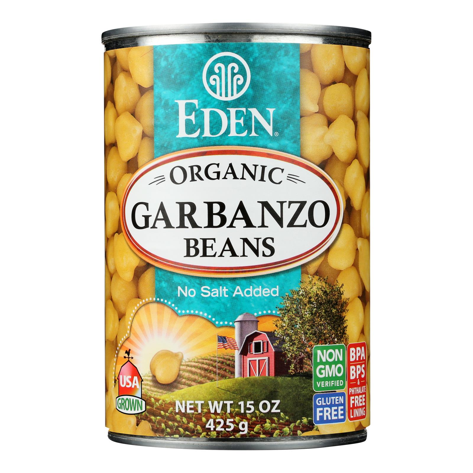 Eden Foods Organic Garbanzo Beans - Case Of 12 - 15 Oz.