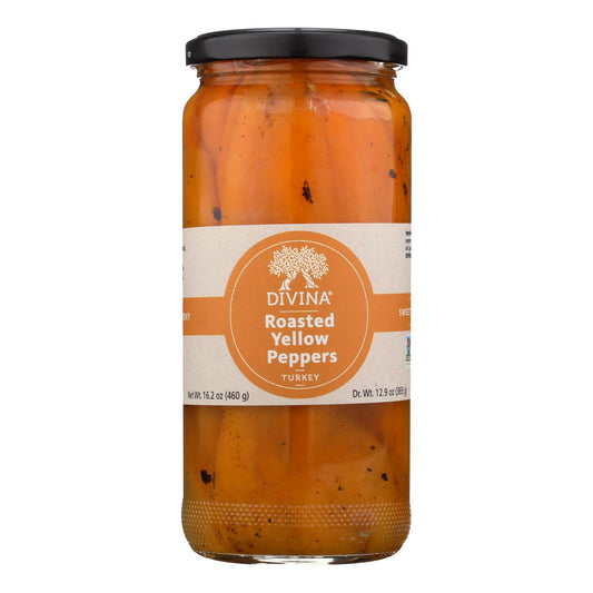 Divina - Peppers Yellow Roasted - Case Of 6-16.2 Oz