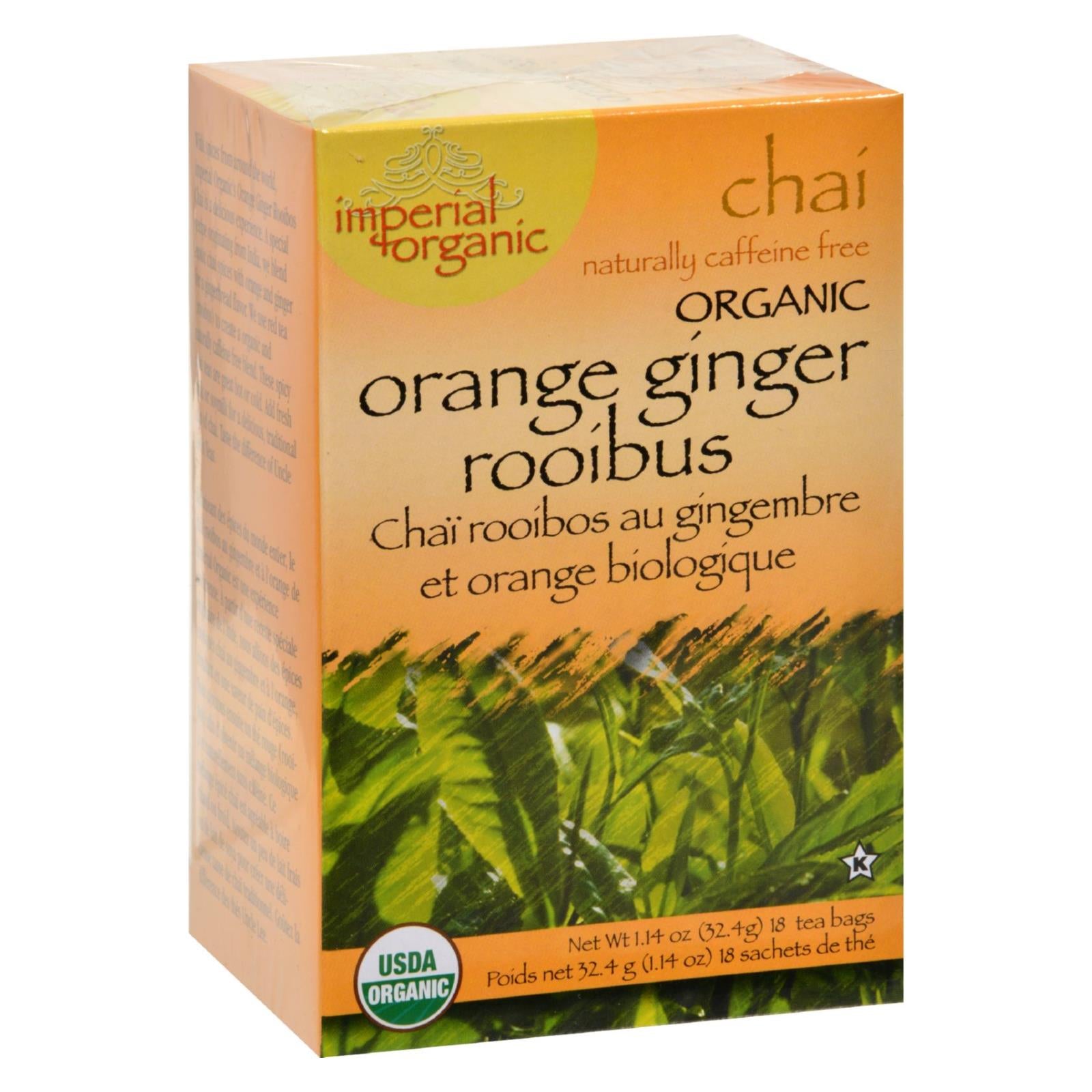 Uncle Lee's Imperial Organic Orange Ginger Rooibus Chai Tea - 18 Tea Bags