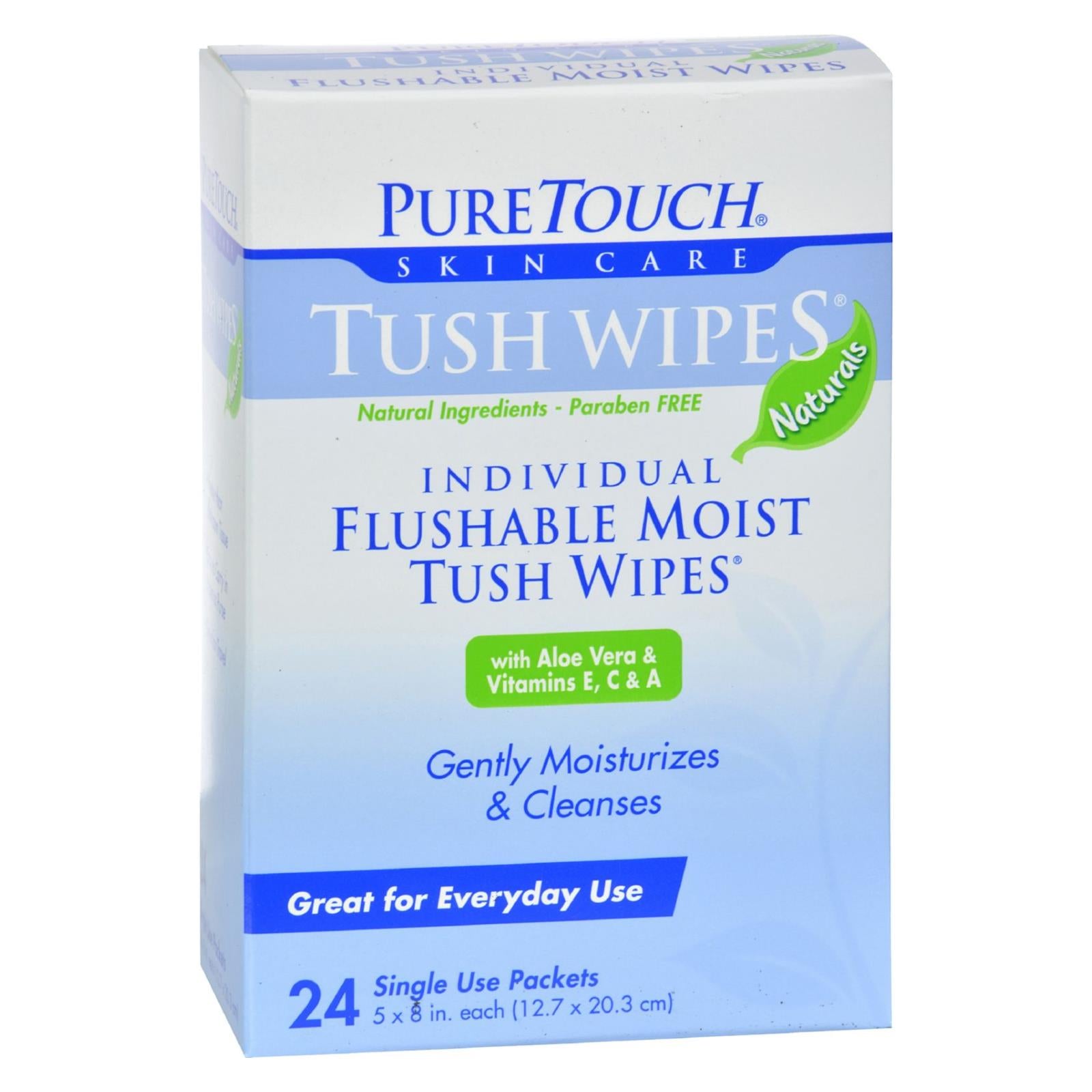 Puretouch Tush Wipes Flushable - 24 Wipes