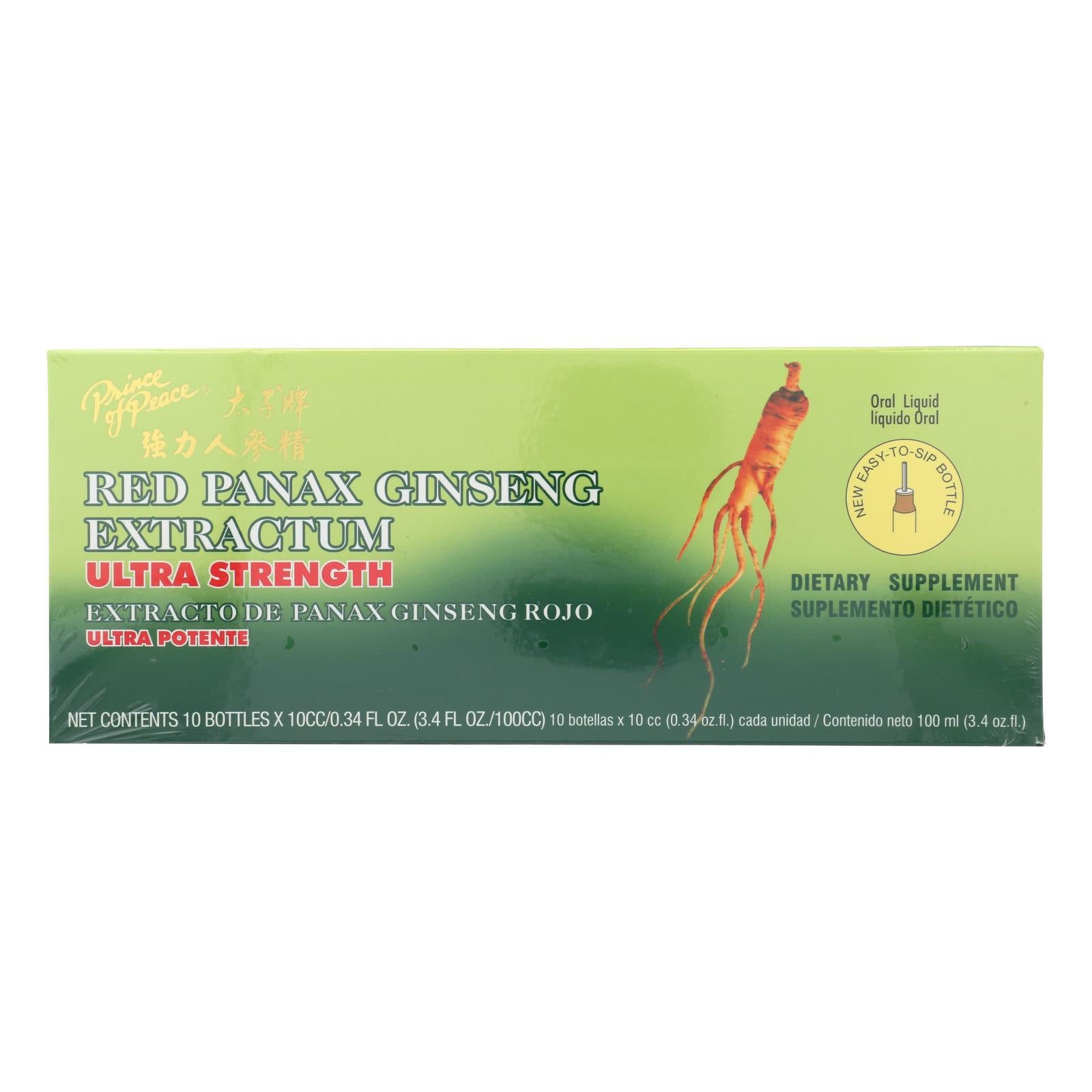 Prince Of Peace Red Panax Ginseng Extractum Ultra Strength - 10 Vials
