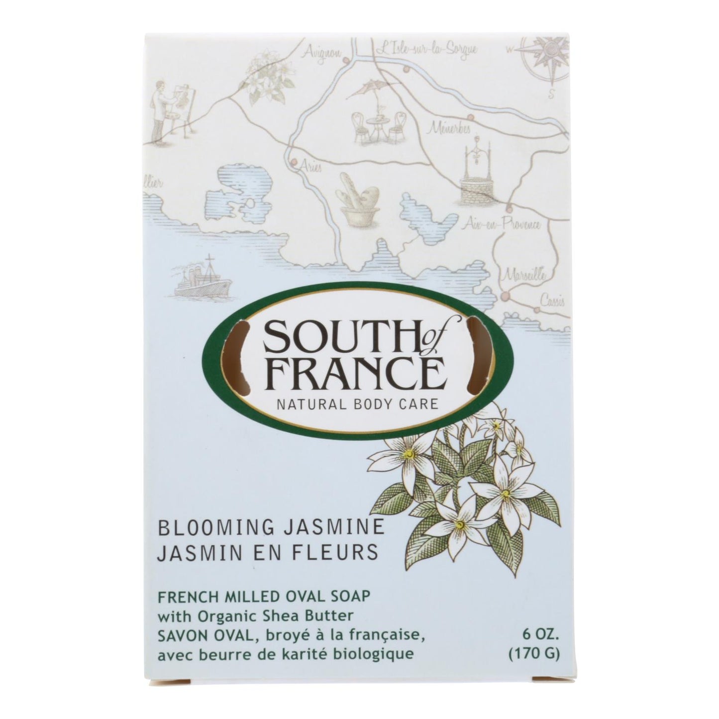 South Of France Bar Soap - Blooming Jasmine - 6 Oz - 1 Each