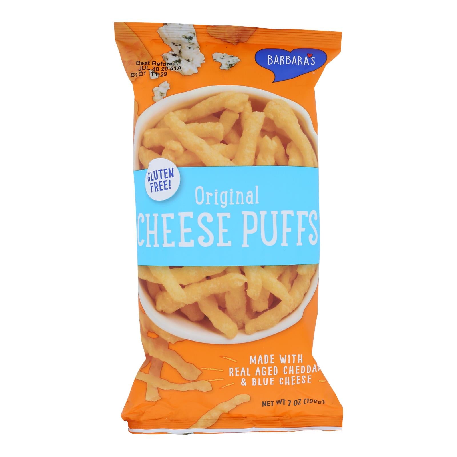 Barbara's Bakery - Baked Cheese Puffs - Original - Case Of 12 - 7 Oz.