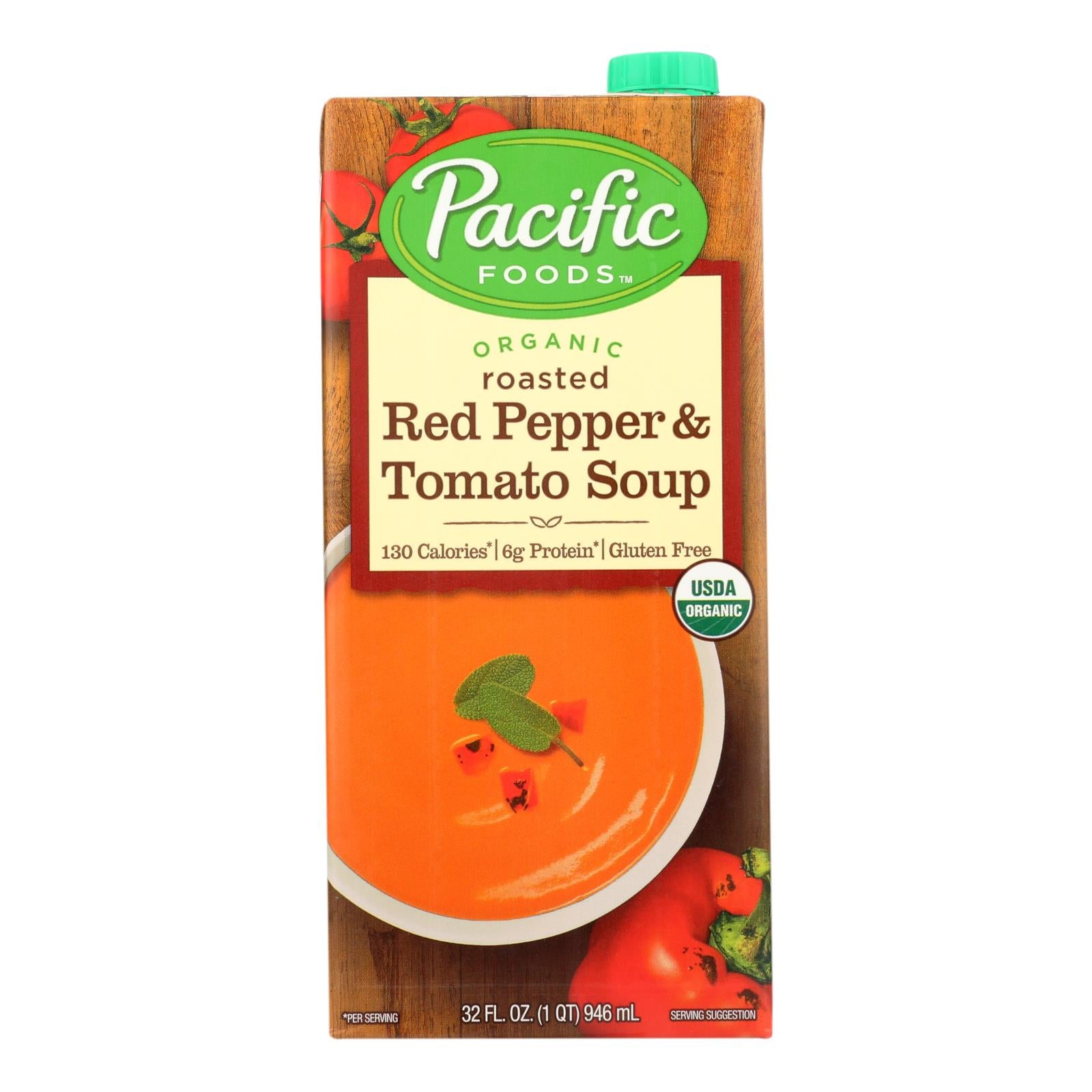 Pacific Natural Foods Red Pepper And Tomato Soup - Roasted - Case Of 12 - 32 Fl Oz.