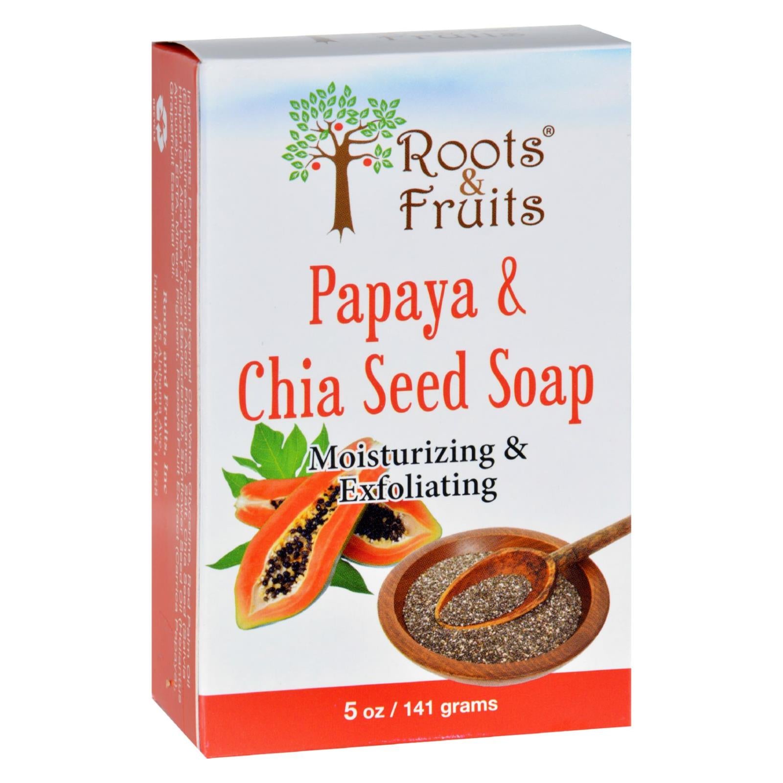 Roots And Fruits Bar Soap - Papaya And Chia Seed - 5 Oz