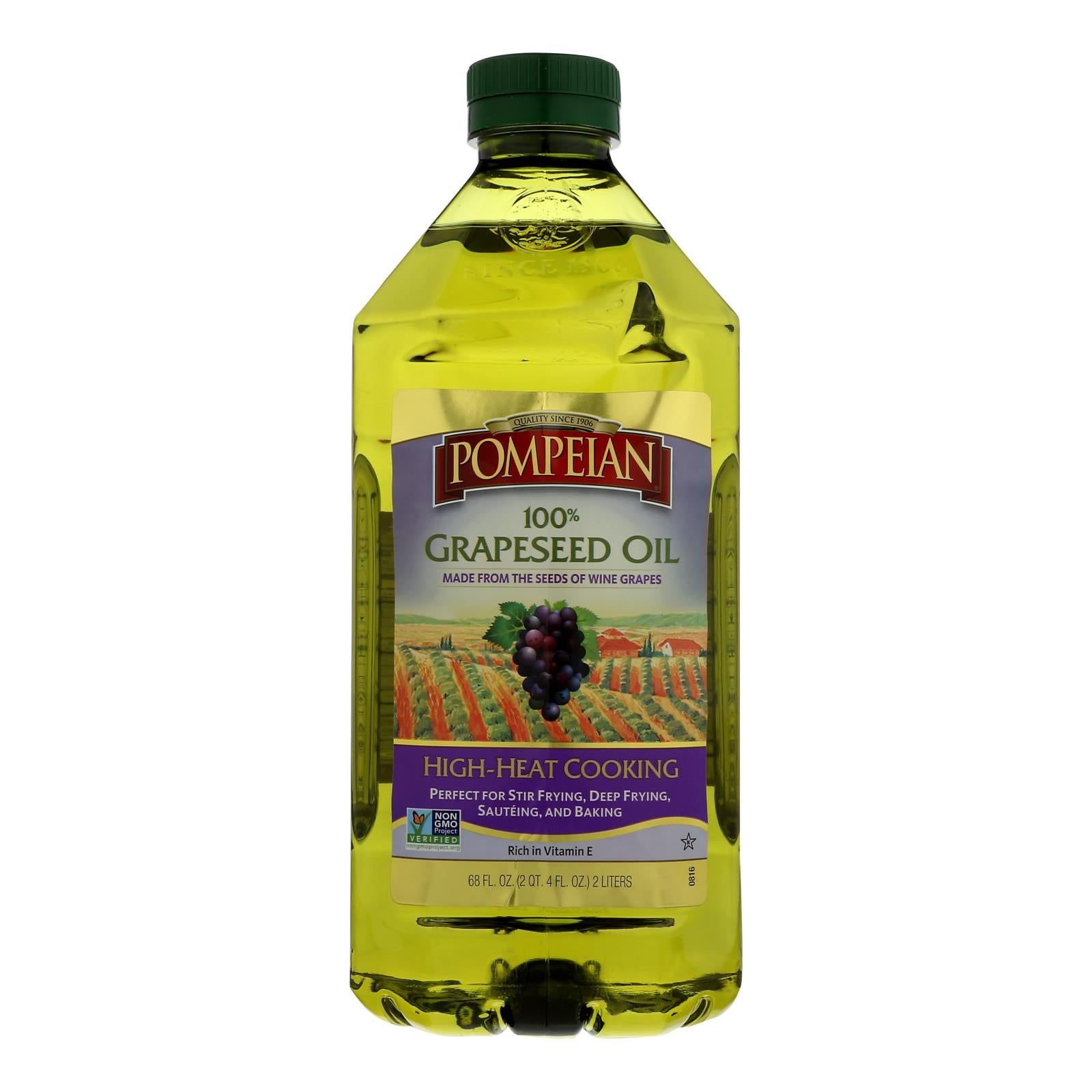 Pompeian 100% Grapeseed Oil - Case Of 8 - 68 Fz