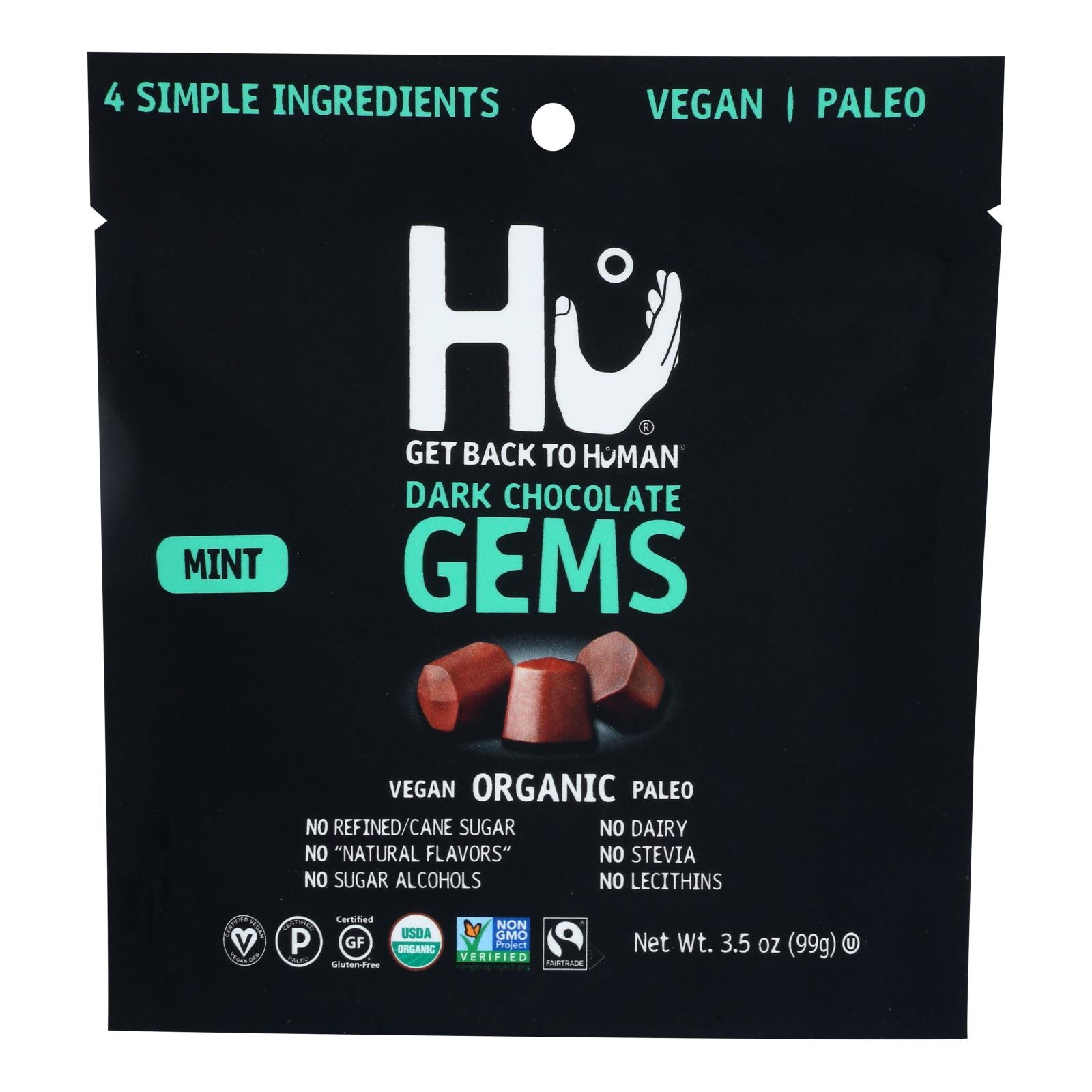 Hu - Candy Gems Drkchoc Mint - Case Of 6-3.5 Oz