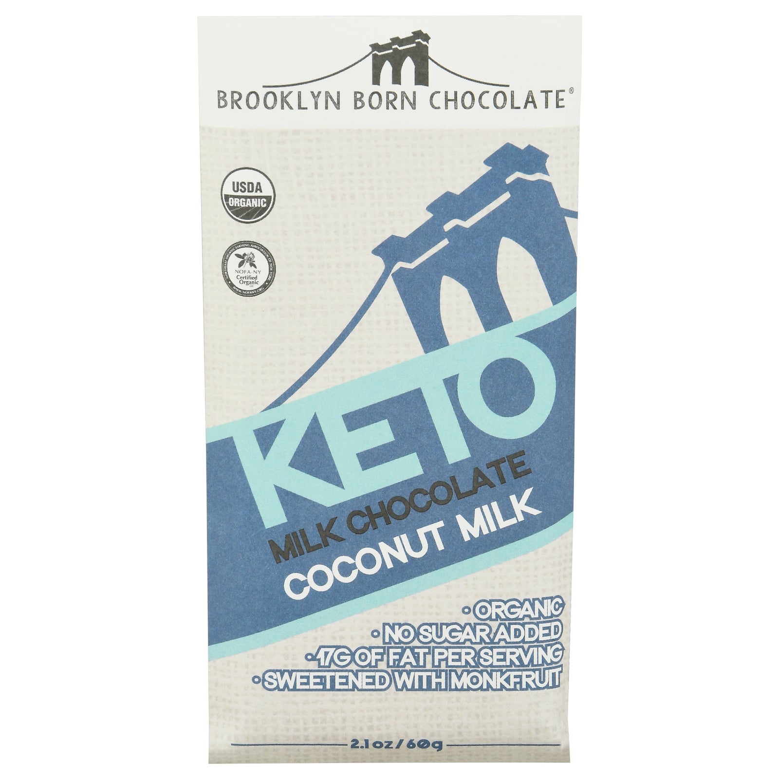 Brooklyn Born Chocolate - Bar Chocolate Coconut Milk Keto - Case Of 12-2.1 Oz