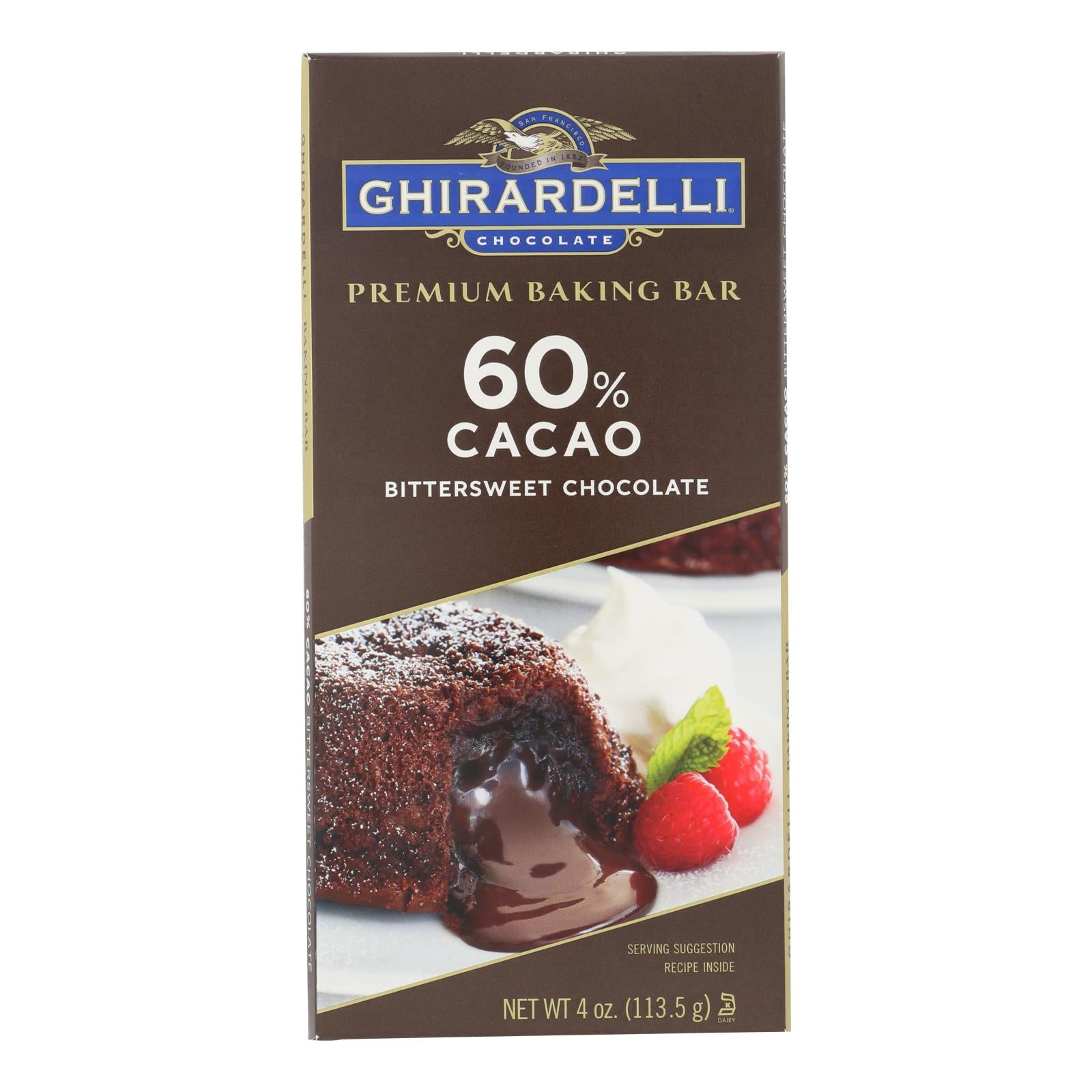 Ghirardelli Premium Baking Bar - 60% Cacao Bittersweet Chocolate - Case Of 12 - 4 Oz