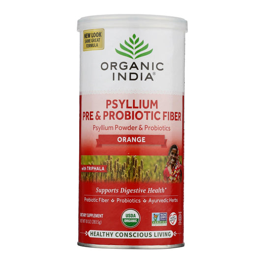 Organic India - Psyllium Organic Prebiotic/probiotic Orange - Case Of 12-10 Ounces