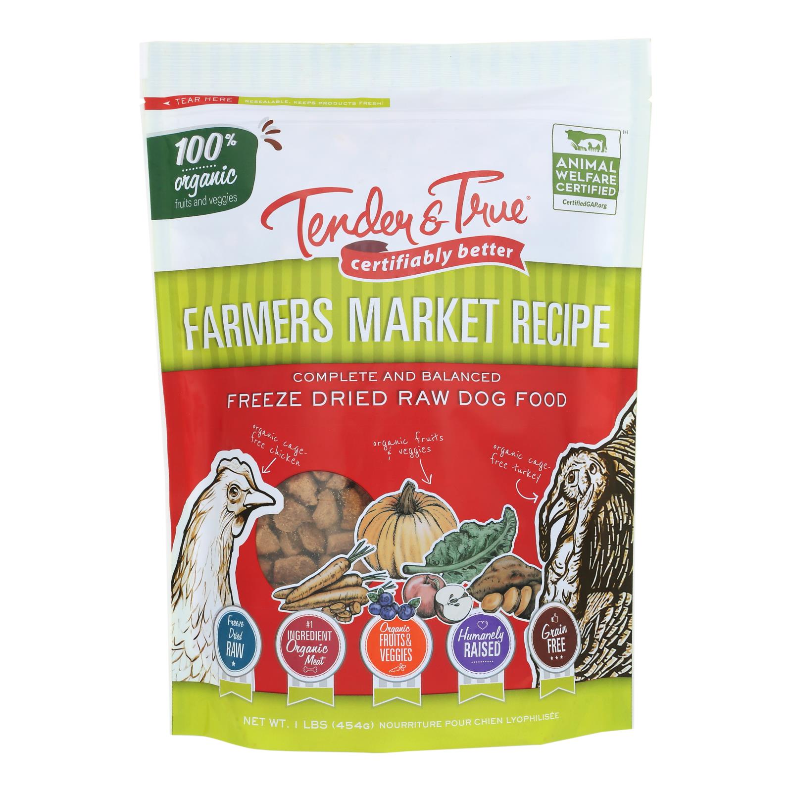 Tender And True - Dog Food Organic Farmer's Market Recipe - Case Of 10-1 Pound