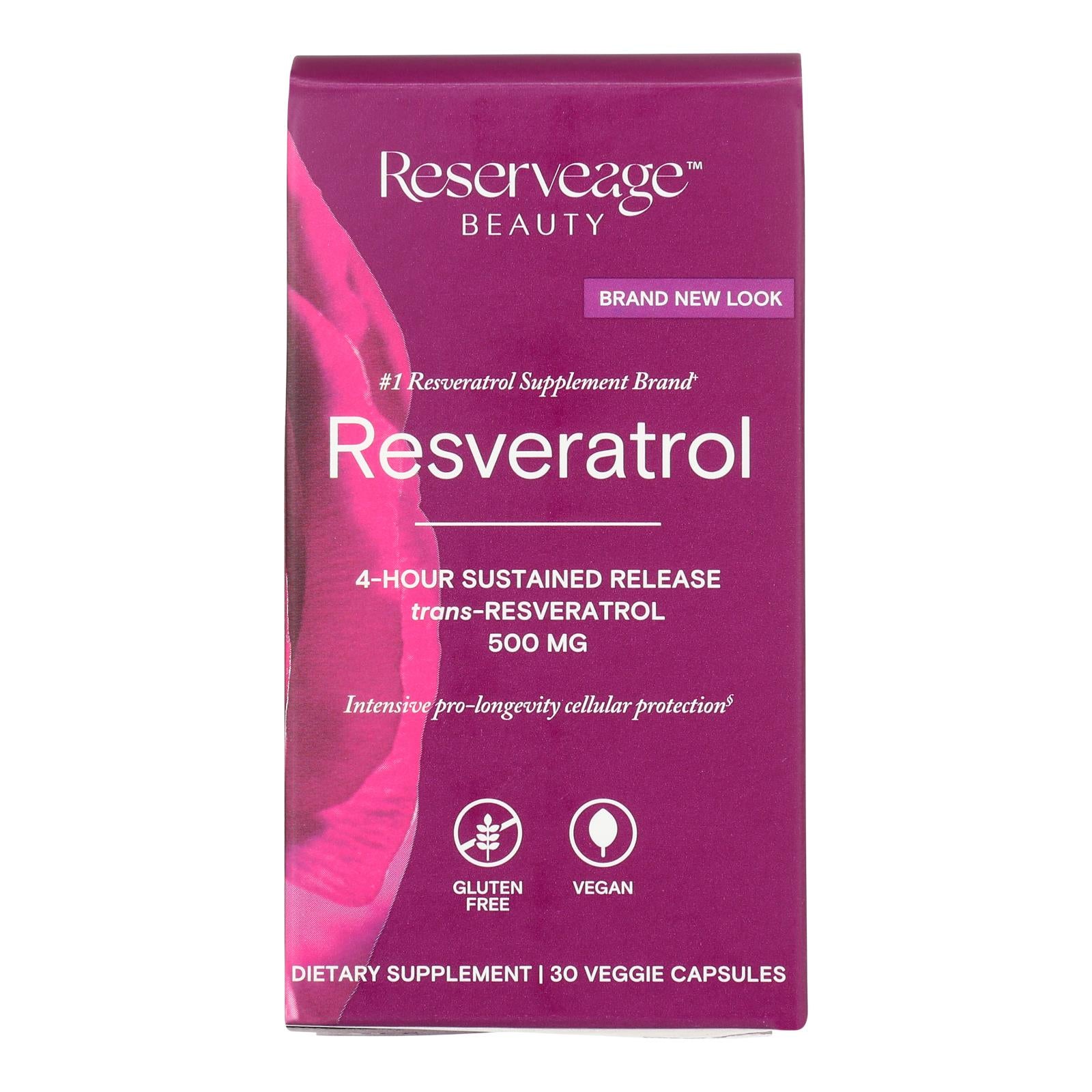 Reserveage Nutrition - Supplement Resveratrol 500 Milligrams - 1 Each-30 Vegetarian Capsules