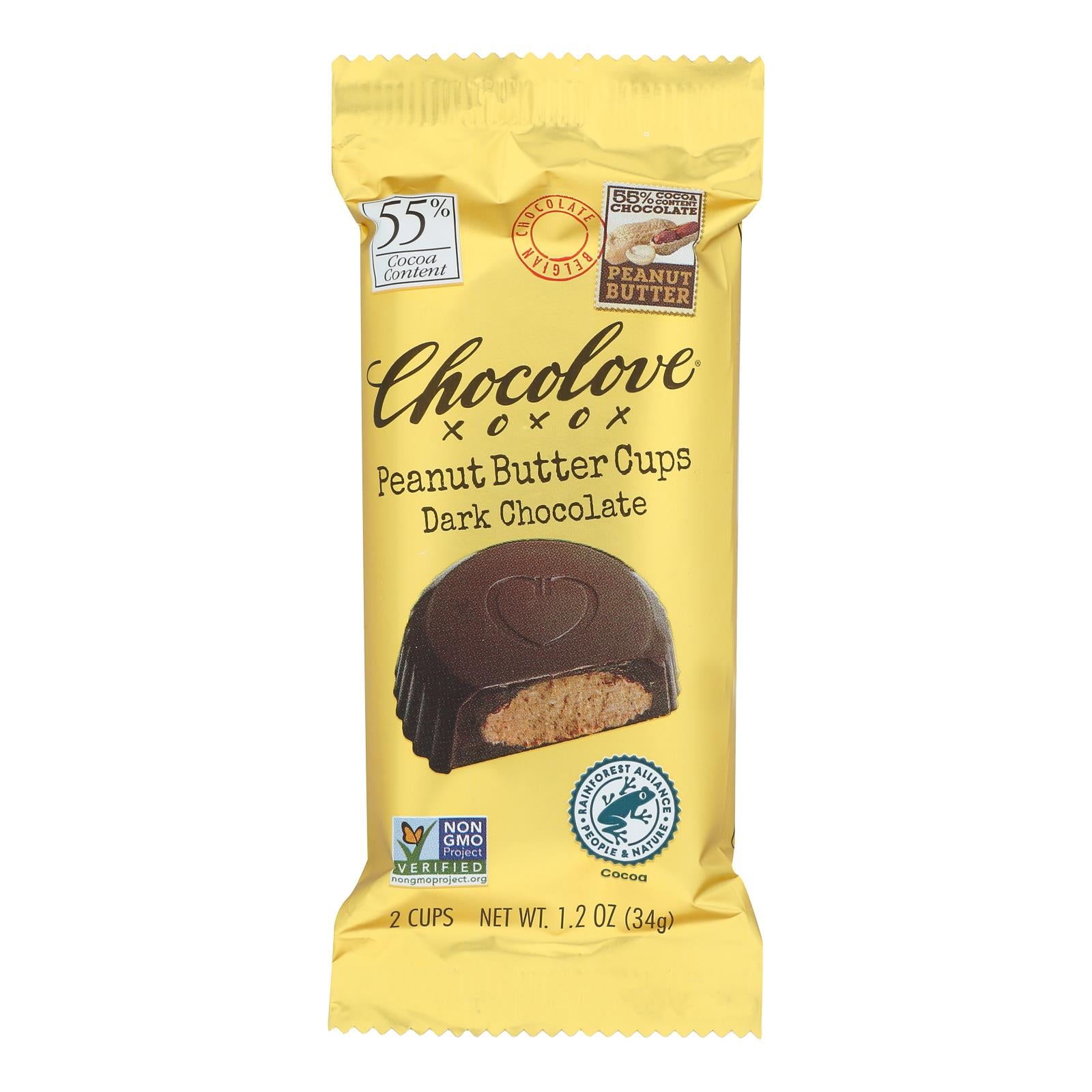 Chocolove - Cup Peanut Butter Dark Chocolate - Case Of 10 - 1.2 Ounces