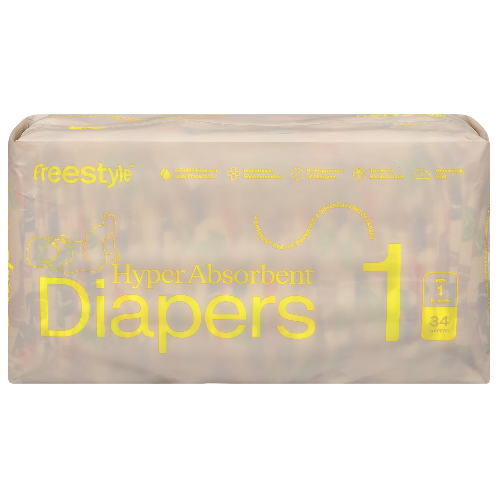 Freestyle - Diapers Baby.size 1 - Case Of 6-34 Ct