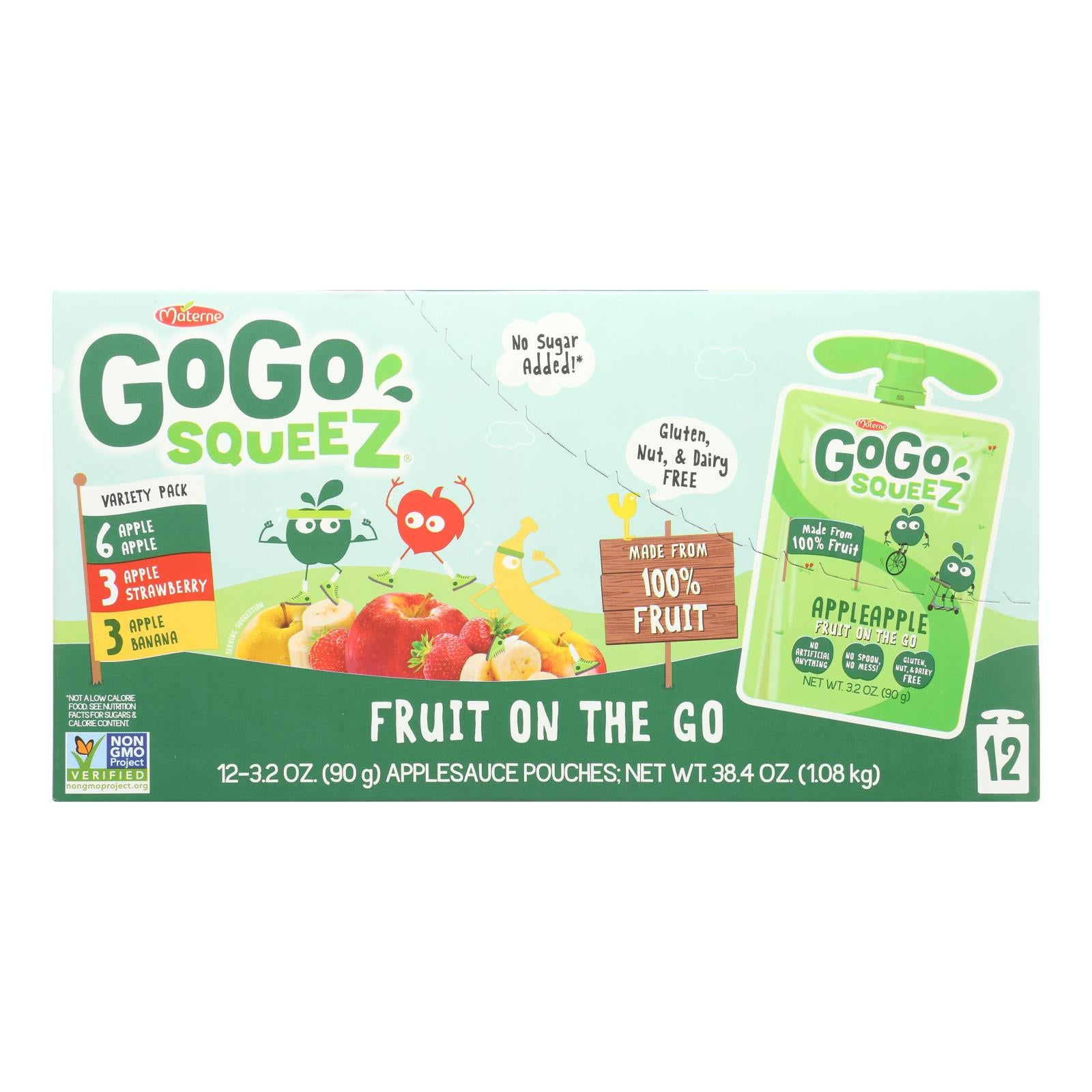 Gogo Squeez - Gogo Aplsce Variety Squeeze - Case Of 6 - 12/3.2oz