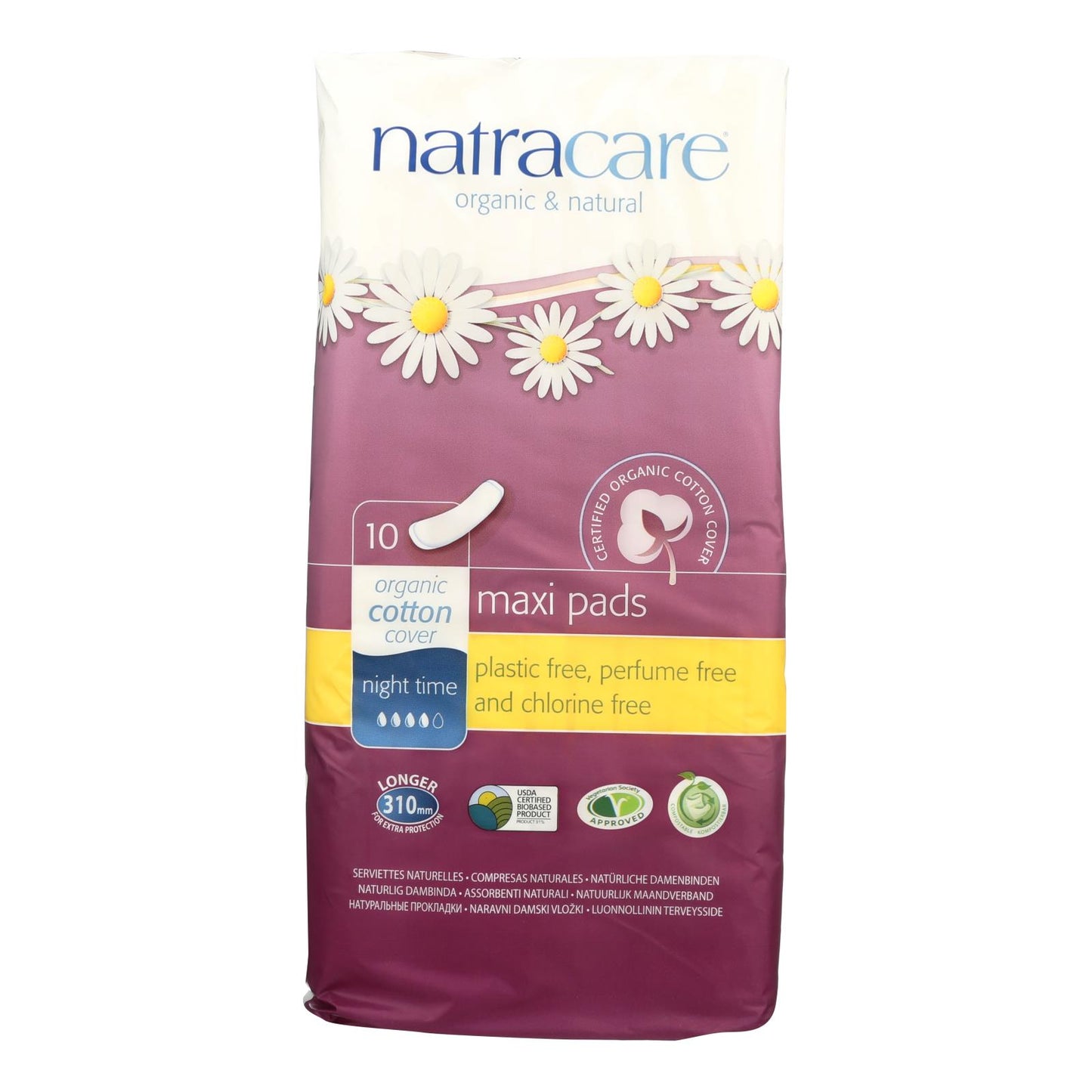 Natracare Natural Night Time Pads - 10 Pack