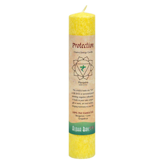 Aloha Bay - Chakra Pillar Candle Protection Yellow - 1 Candle