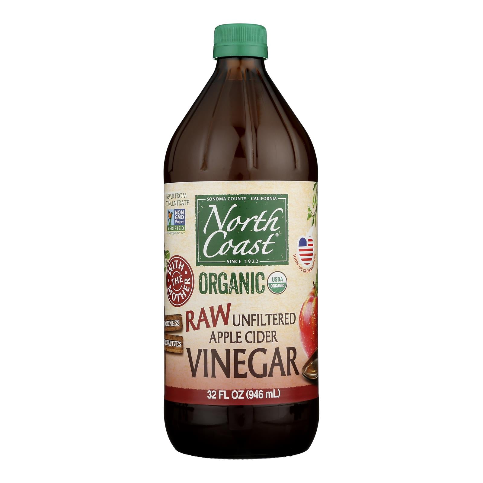 North Coast - Vinegar Apple Cider Raw - Case Of 6 - 32 Fz