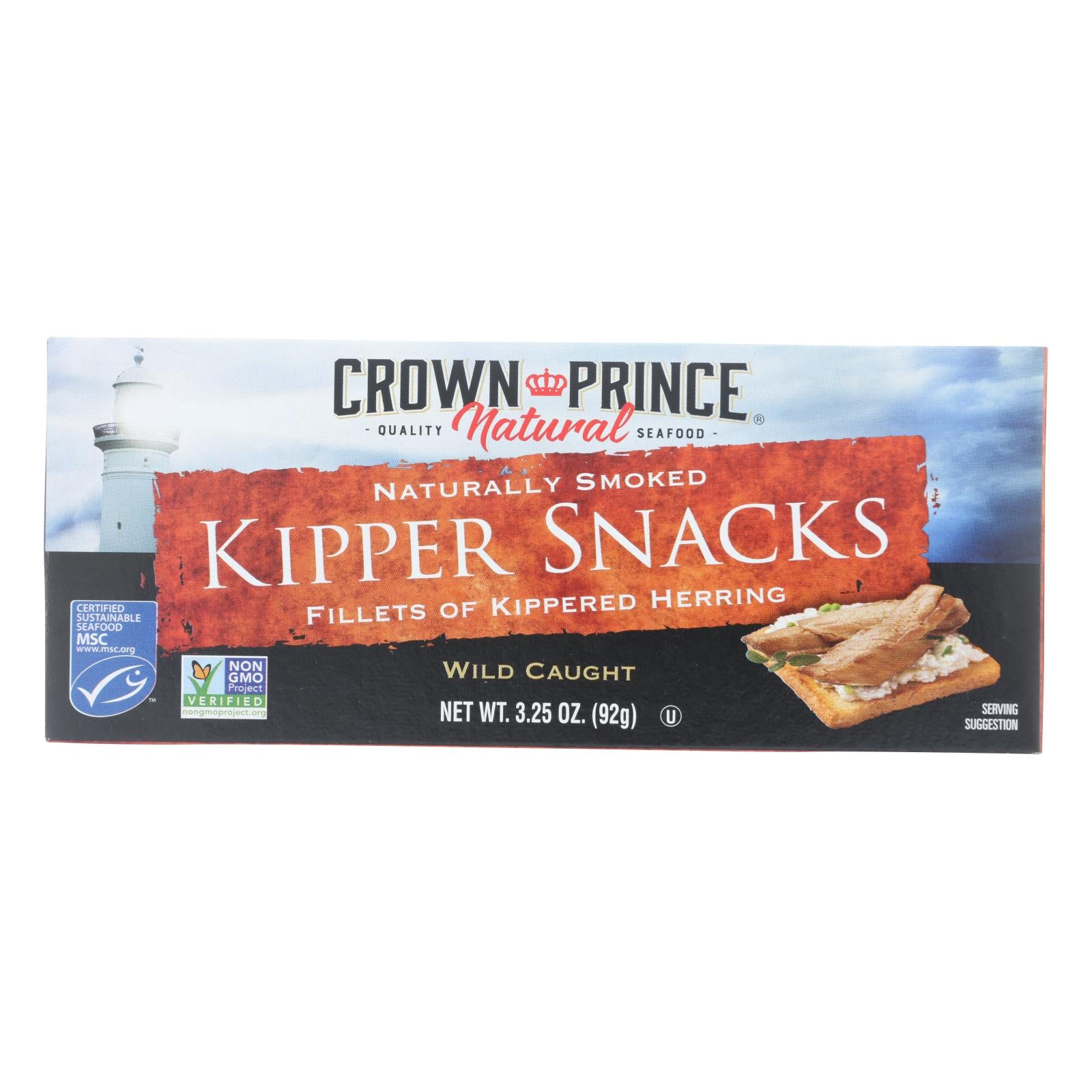 Crown Prince Kipper Snacks - Low In Sodium - Case Of 18 - 3.25 Oz.