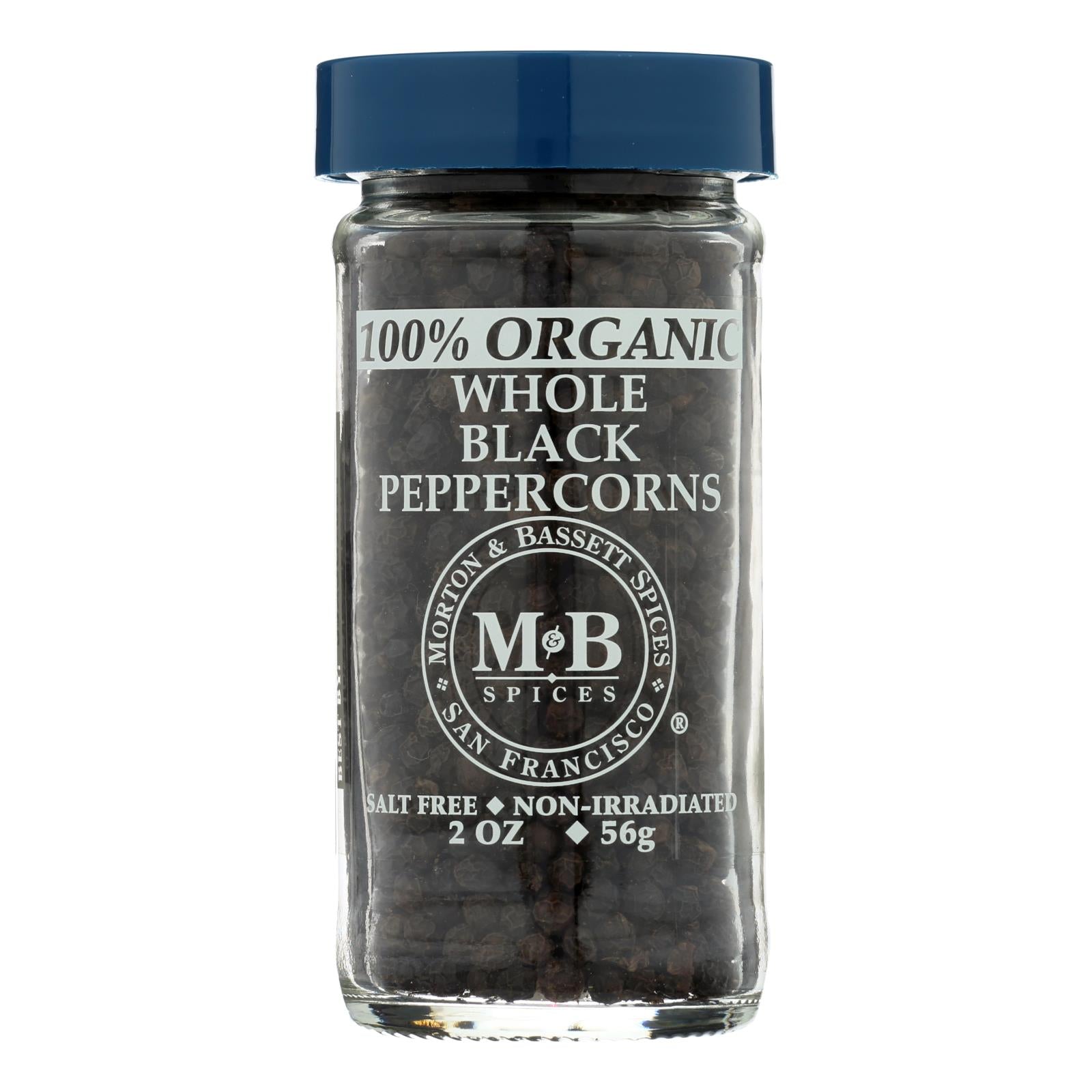 Morton And Bassett Whole Black Pepper - Black Paper - Case Of 3 - 2 Oz.