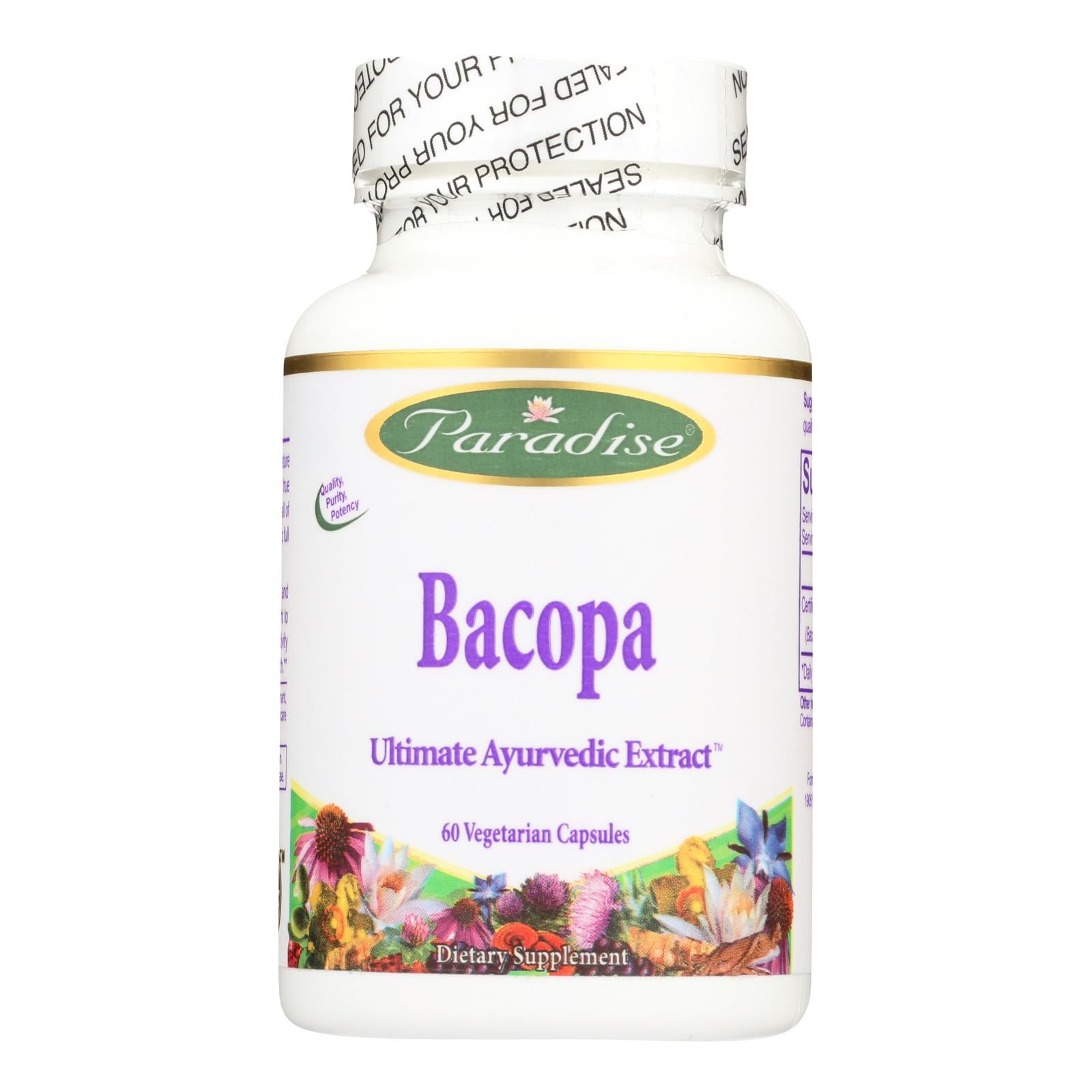 Paradise Herbs Bacopa - 60 Vegetarian Capsules