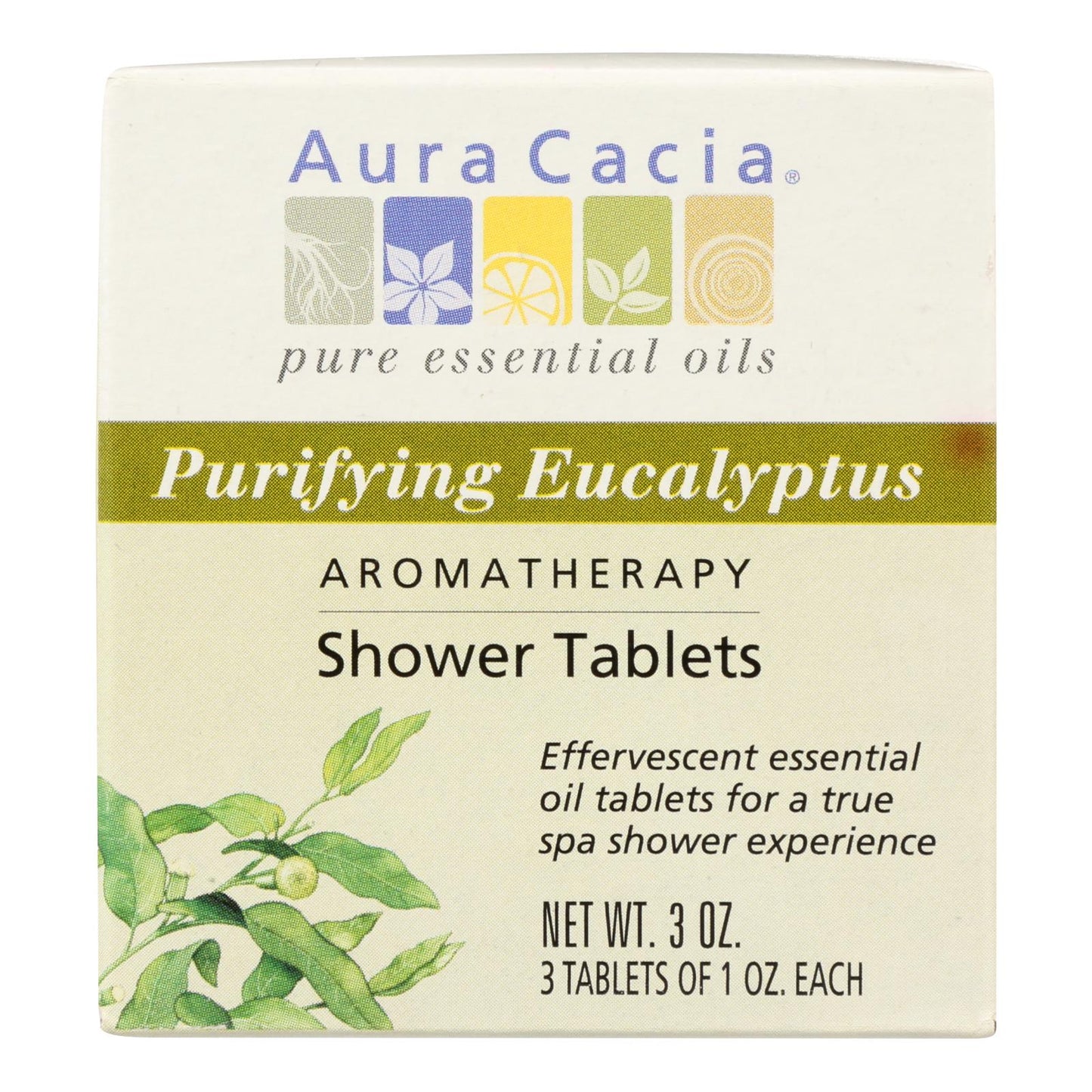 Aura Cacia - Purifying Aromatherapy Shower Tablets Eucalyptus - 3 Tablets