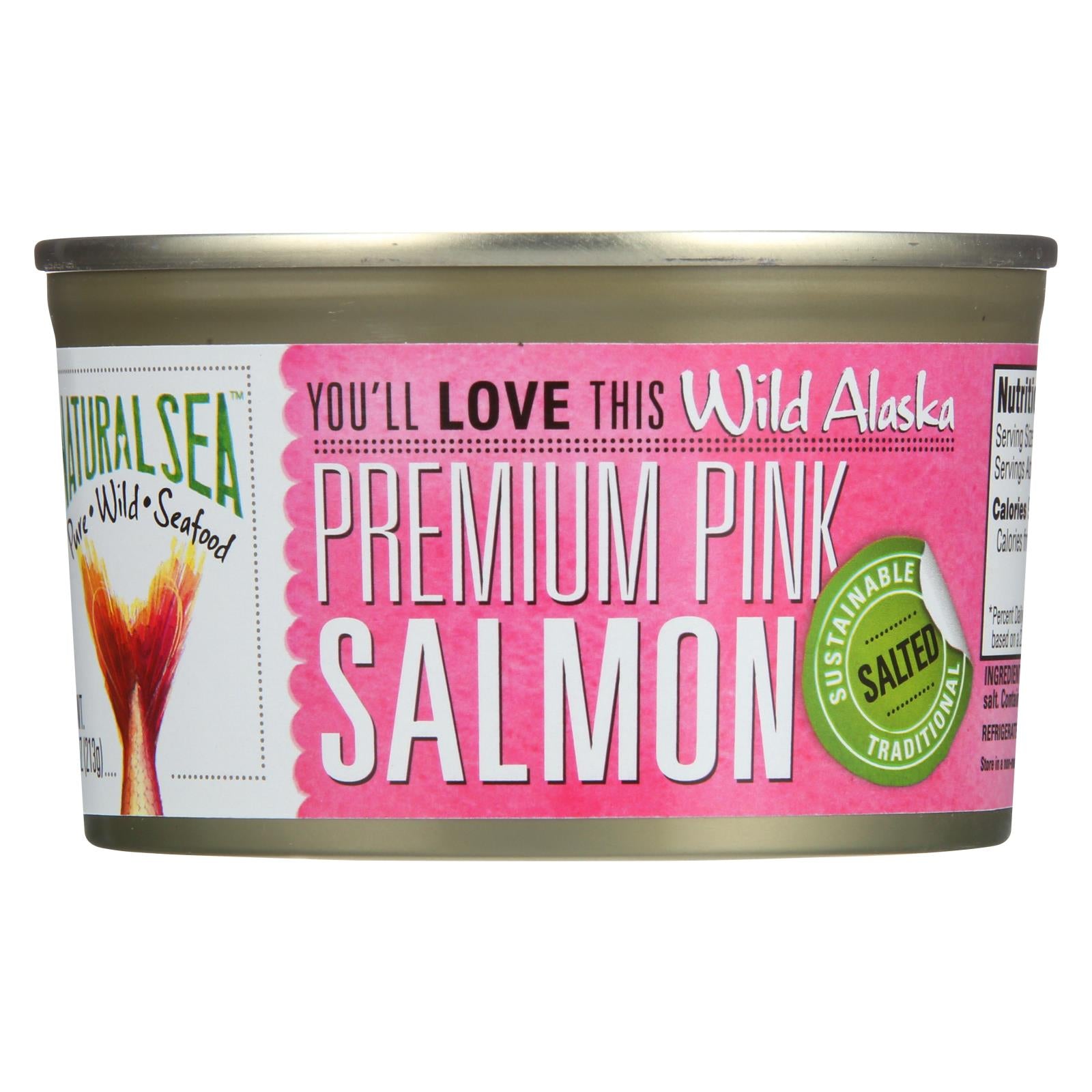 Natural Sea Wild Pink Salmon, Salted - Case Of 12 - 7.5 Oz