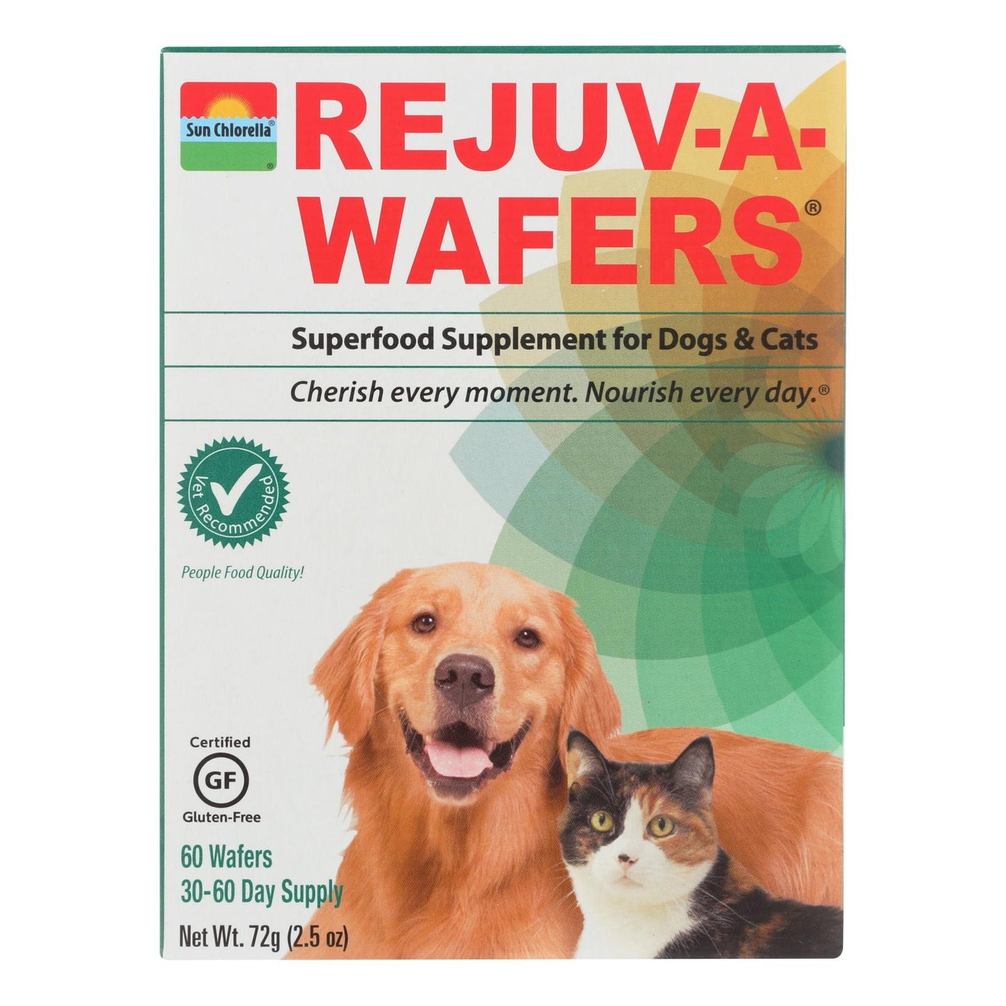 Sun Chlorella Rejuv-a-wafers Superfood Supplement For Dogs And Cats - 60 Wafers
