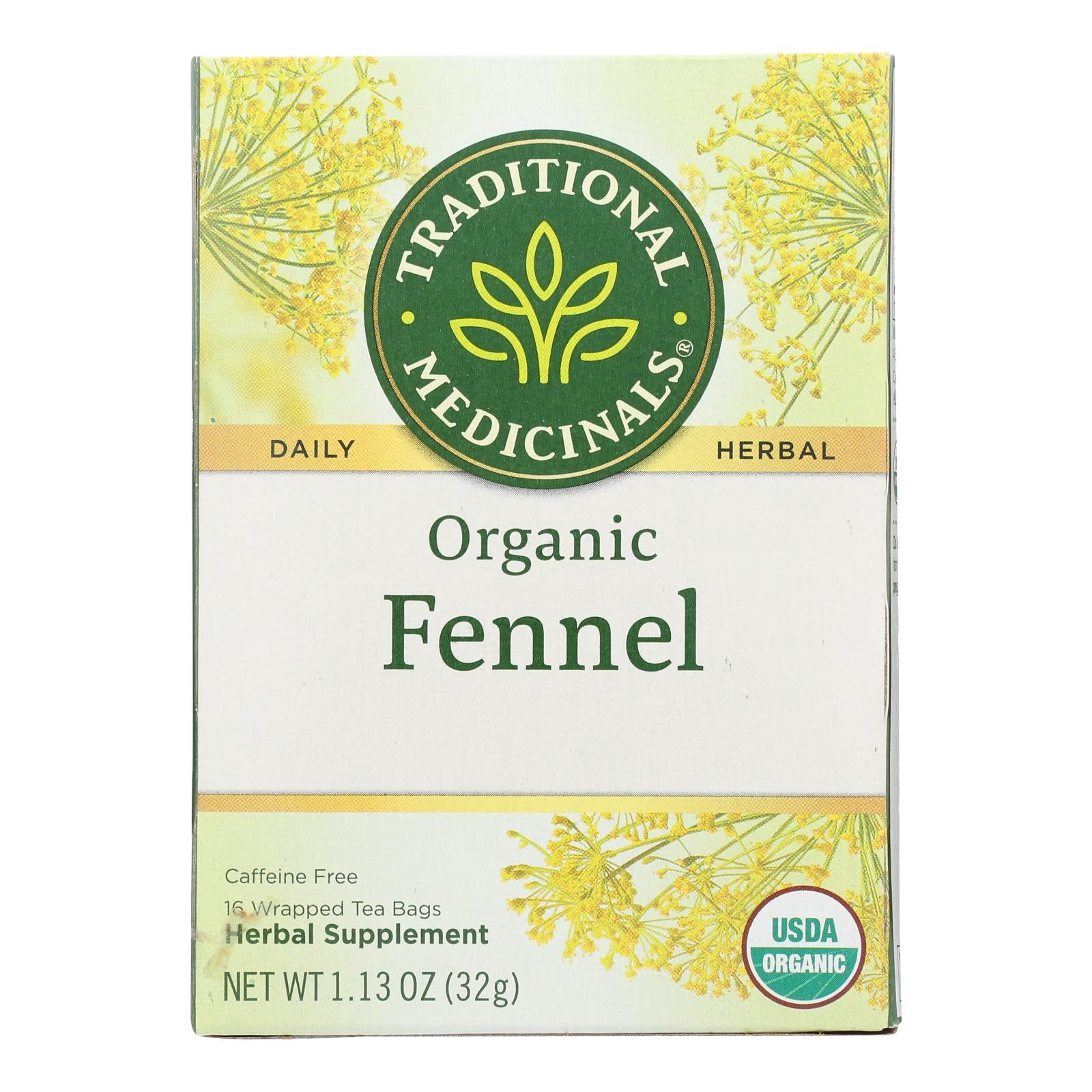 Traditional Medicinals Organic Herbal Tea - Fennel - Case Of 6 - 16 Bags