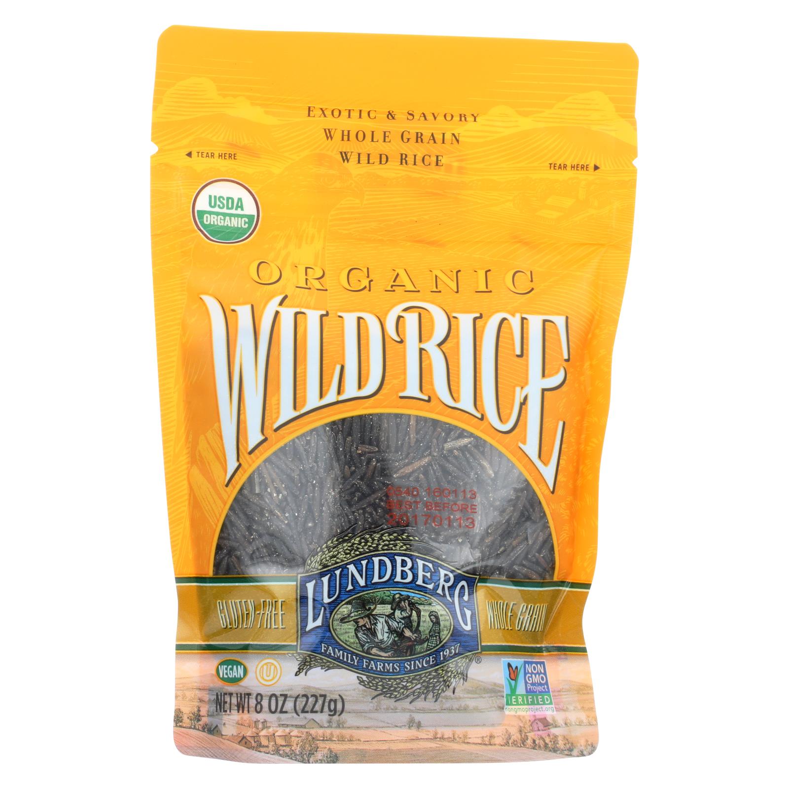 Lundberg Family Farms Organic Wild Rice - Case Of 6 - 8 Oz.