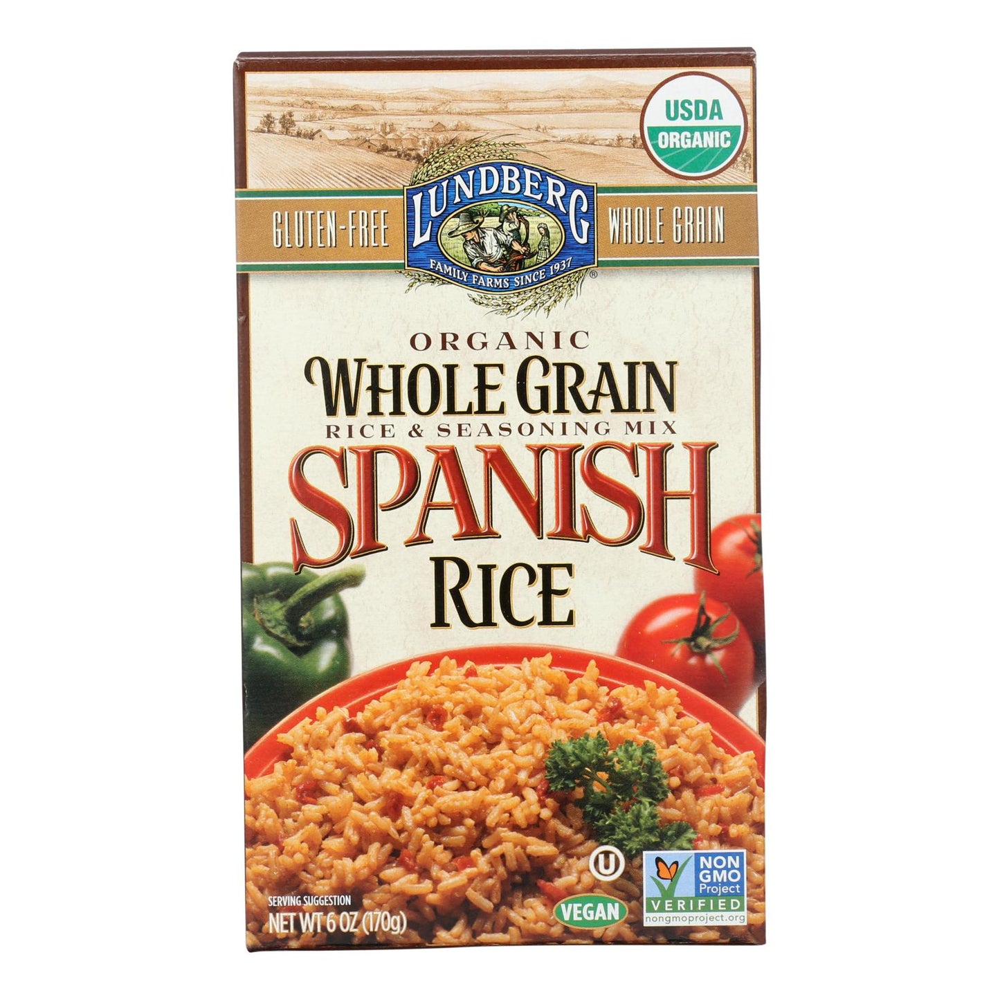 Lundberg Family Farms Organic Whole Grain Spanish Rice - Case Of 6 - 6 Oz.