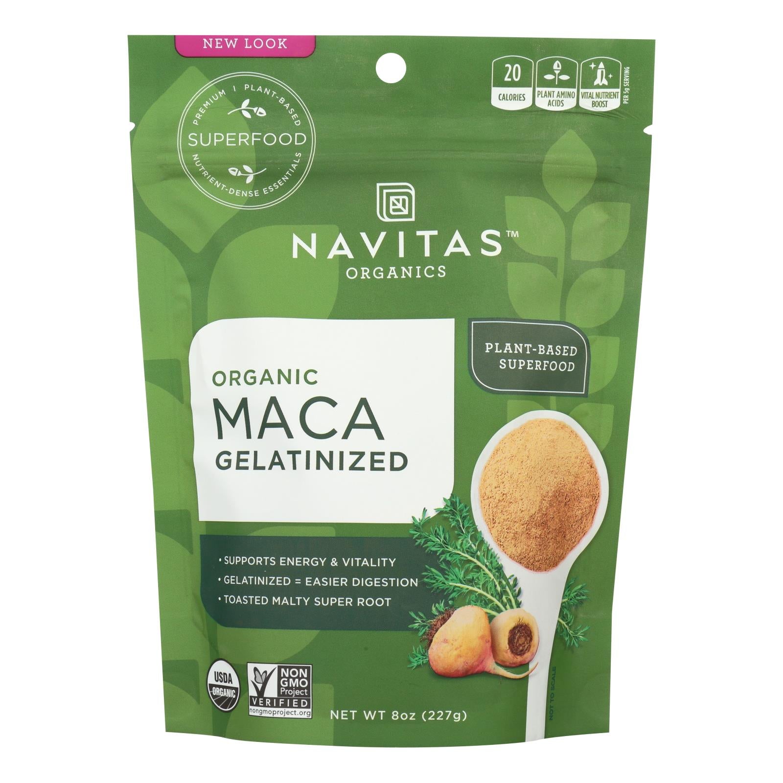 Navitas Naturals Maca Powder - Organic - Gelatinized - 8 Oz - Case Of 12