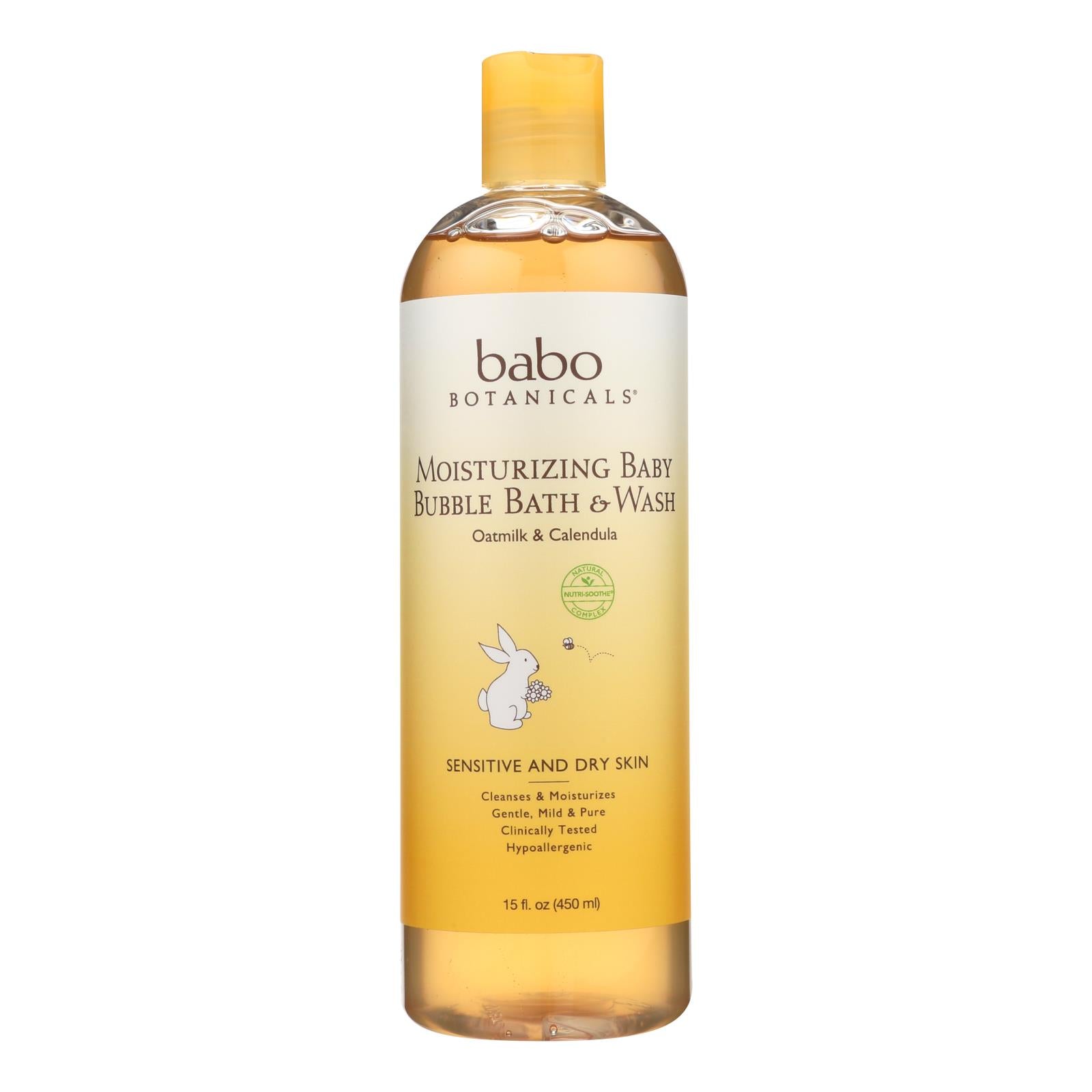 Babo Botanicals - Baby Bubble Bath And Wash - Moisturizing - Oatmilk - 15 Oz