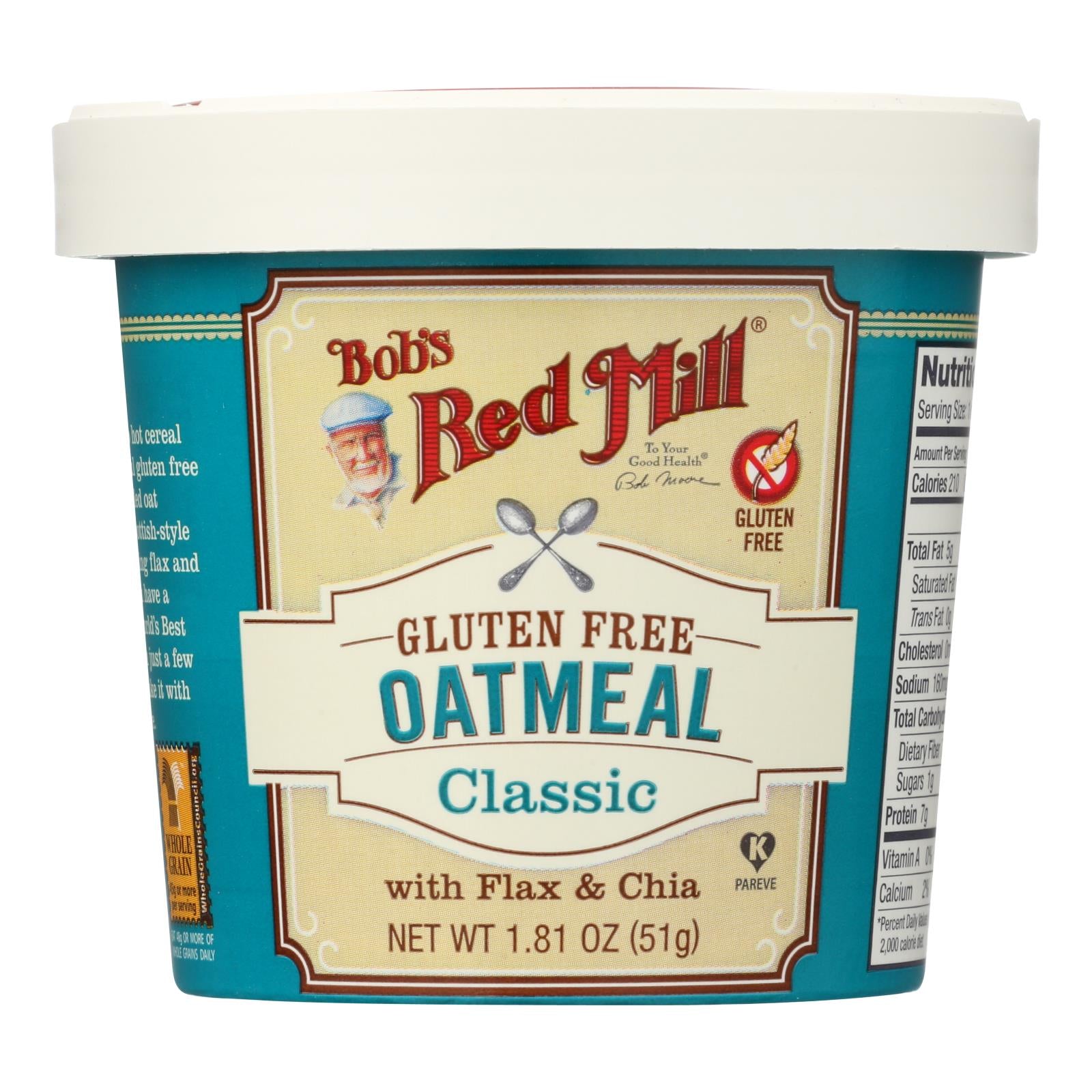 Bob's Red Mill - Gluten Free Oatmeal Cup Classic With Flax/chia - 1.81 Oz - Case Of 12