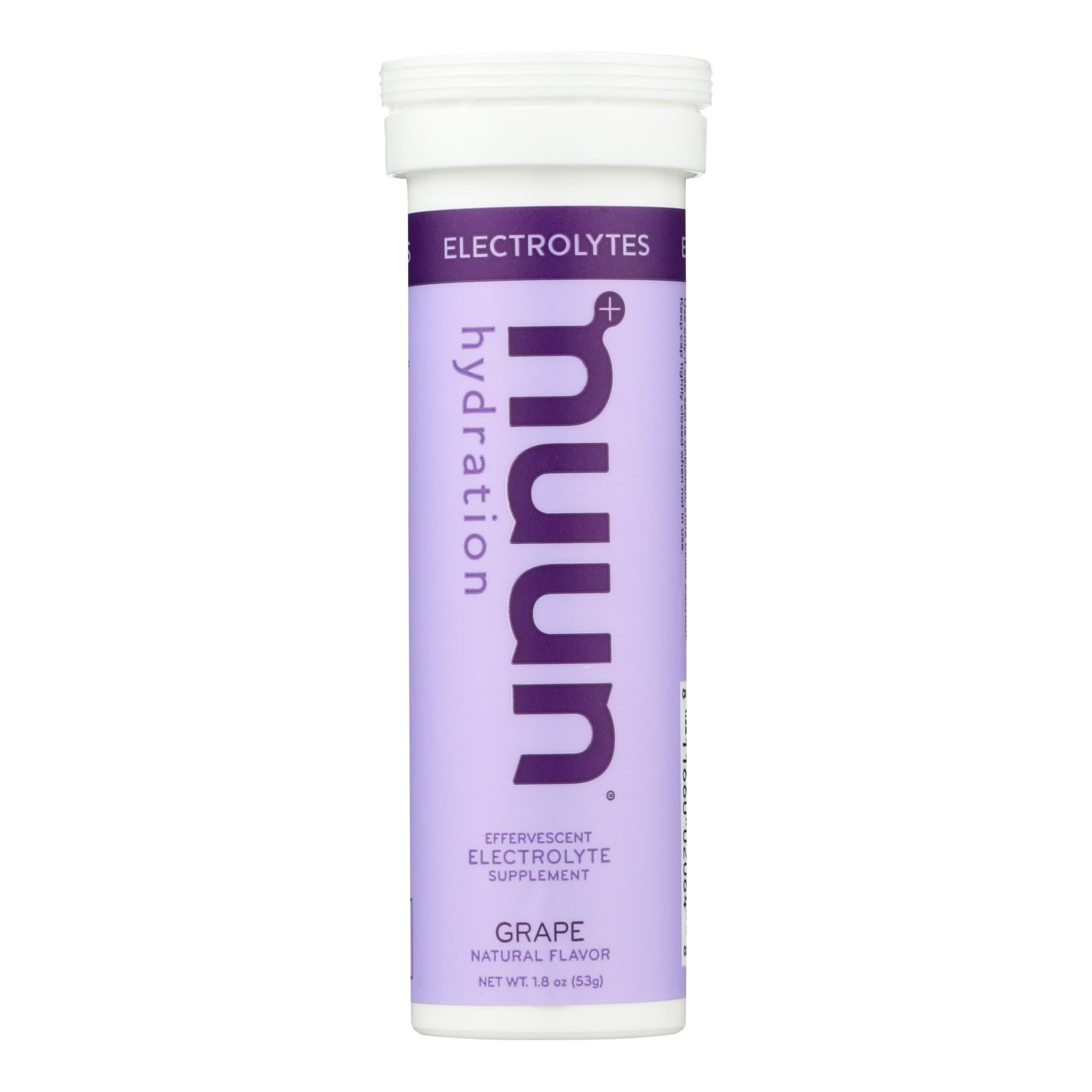 Nuun Hydration Drink Tab - Active - Grape - 10 Tablets - Case Of 8