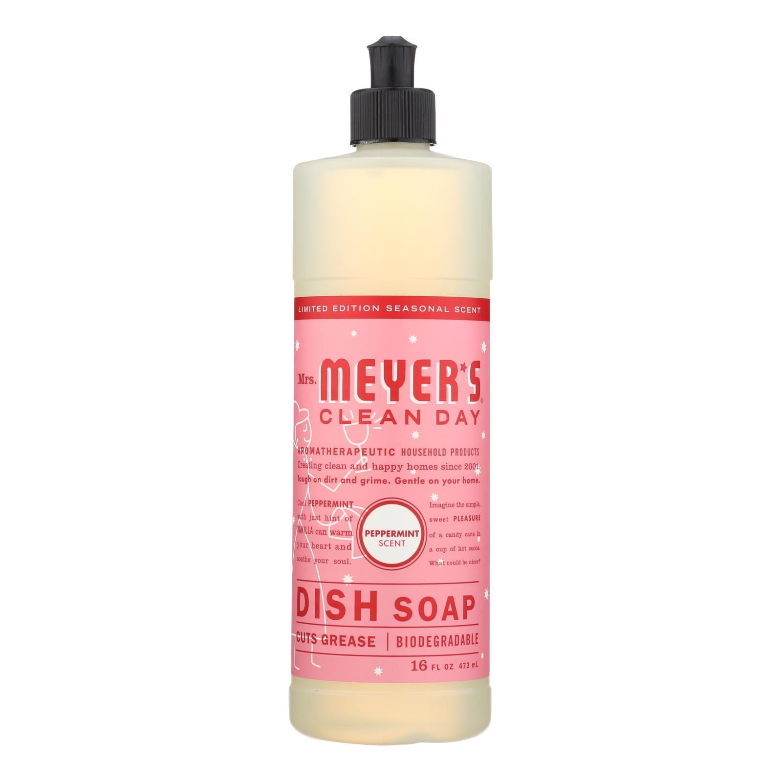 Mrs. Meyer's Clean Day - Liquid Dish Soap - Peppermint - Case Of 6 - 16 Fl Oz.