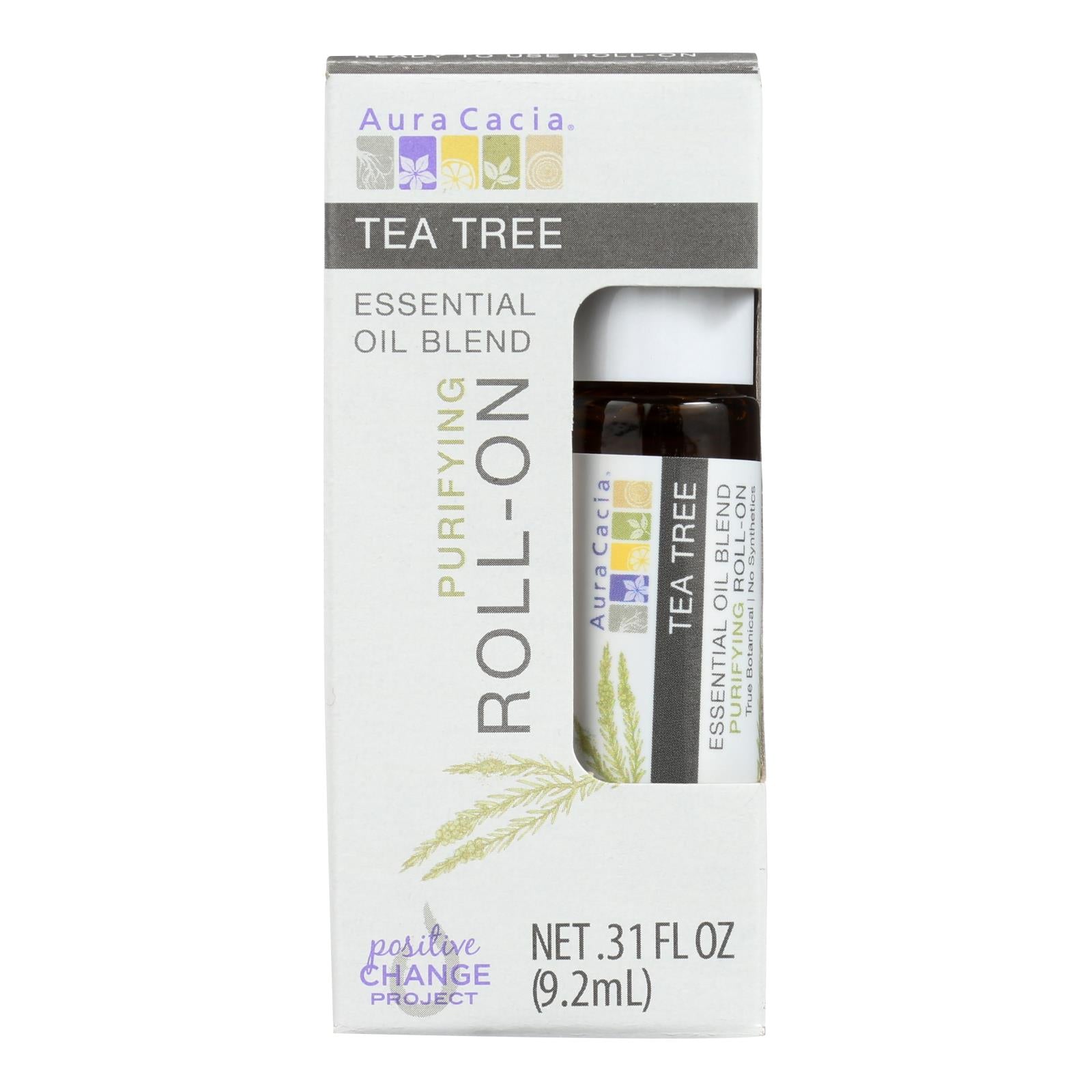 Aura Cacia - Roll On Essential Oil - Tea Tree - Case Of 4 - .31 Fl Oz