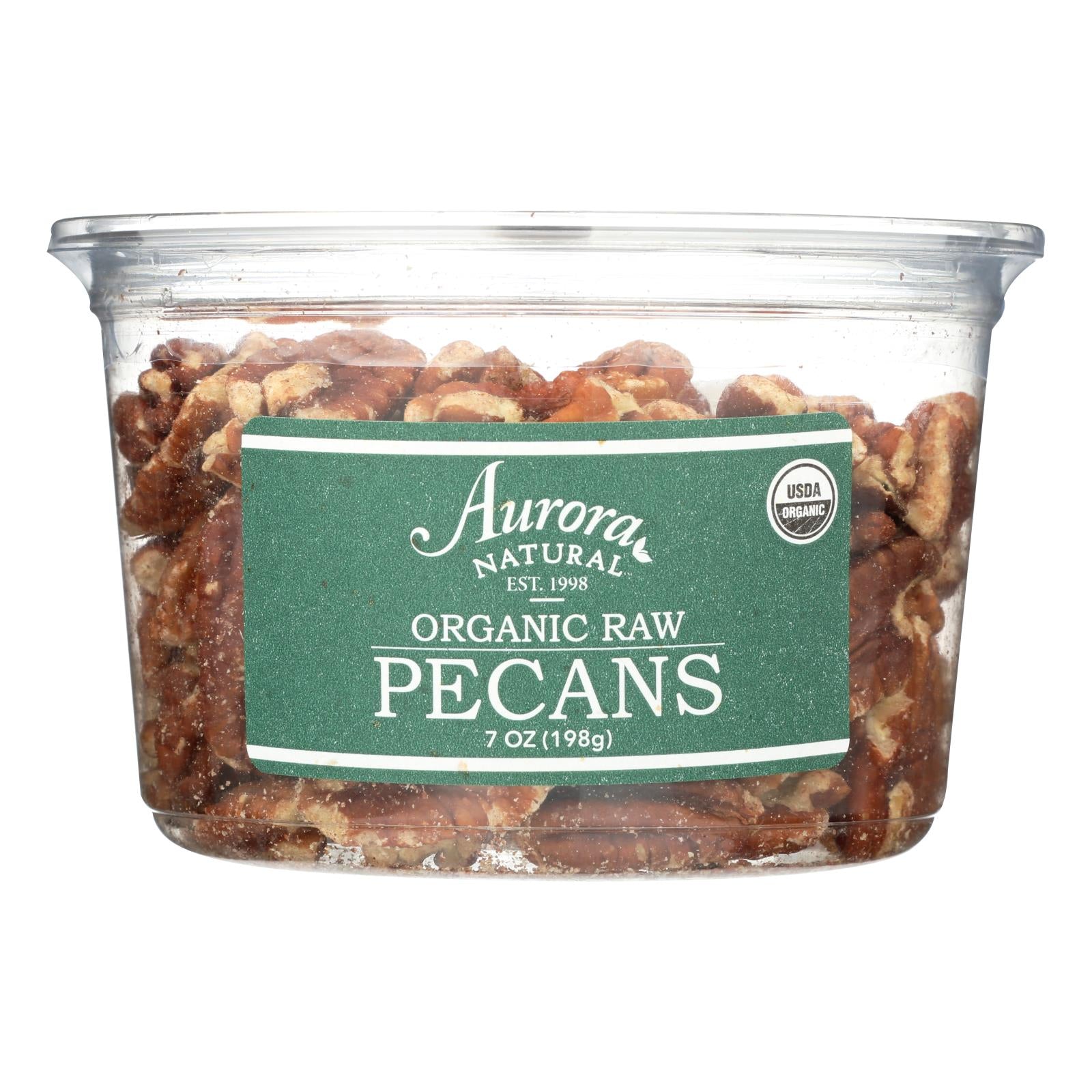 Aurora Natural Products - Organic Raw Pecans - Case Of 12 - 7 Oz.