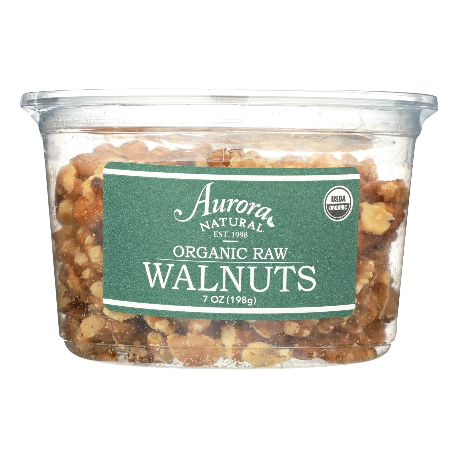 Aurora Natural Products - Organic Raw Walnuts - Case Of 12 - 7 Oz.