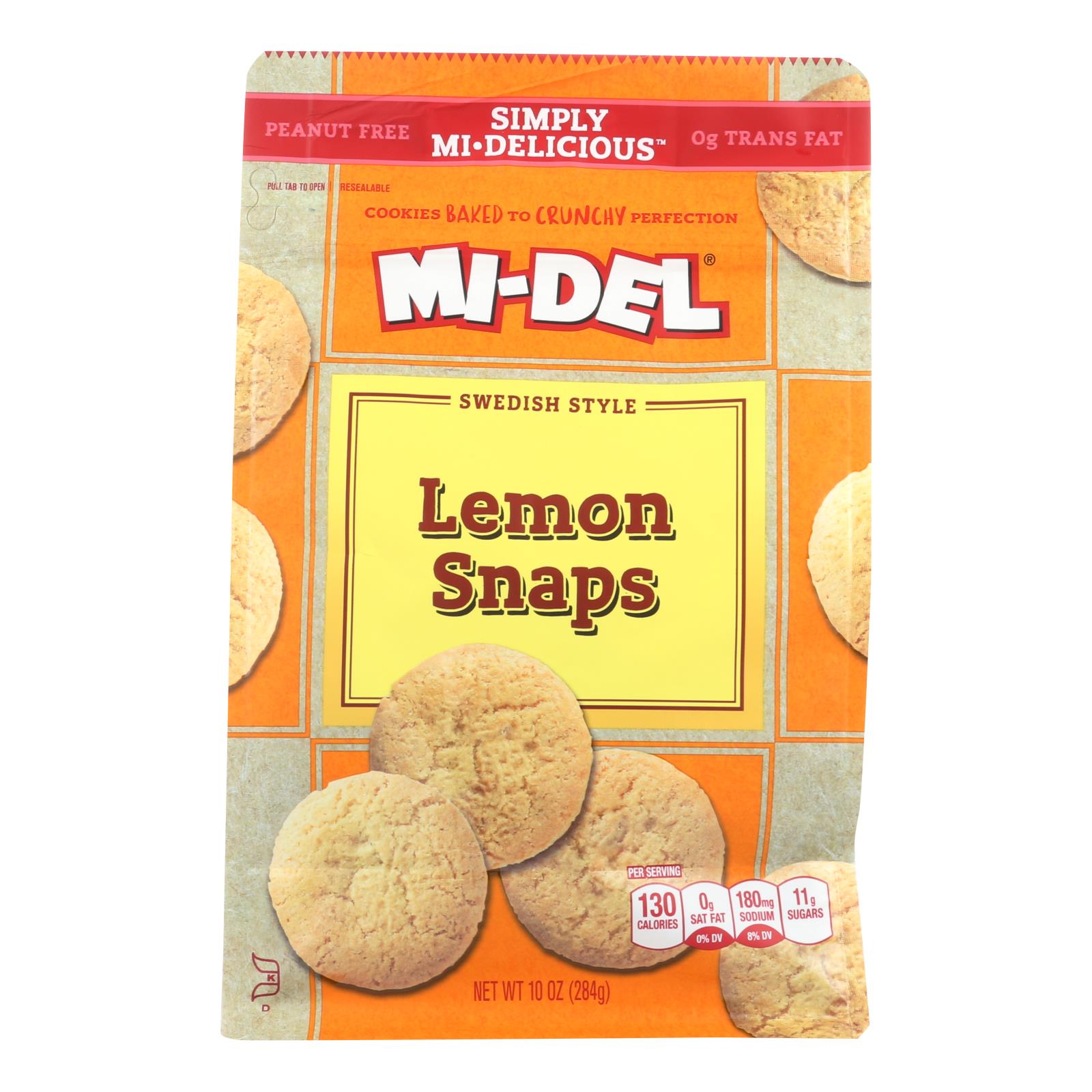 Midel Cookies - Lemon Snaps - Case Of 8 - 10 Oz