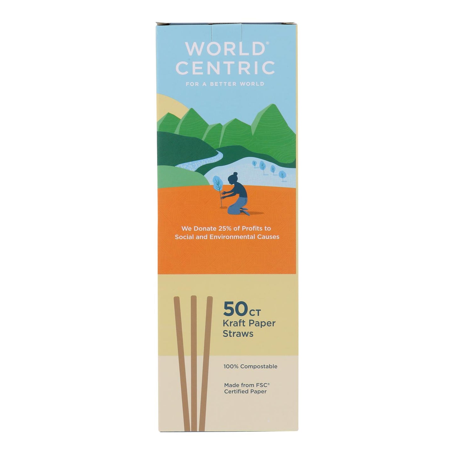 World Centric - Straws 8in Compst Kft Pepper - Case Of 24 - 50 Ct
