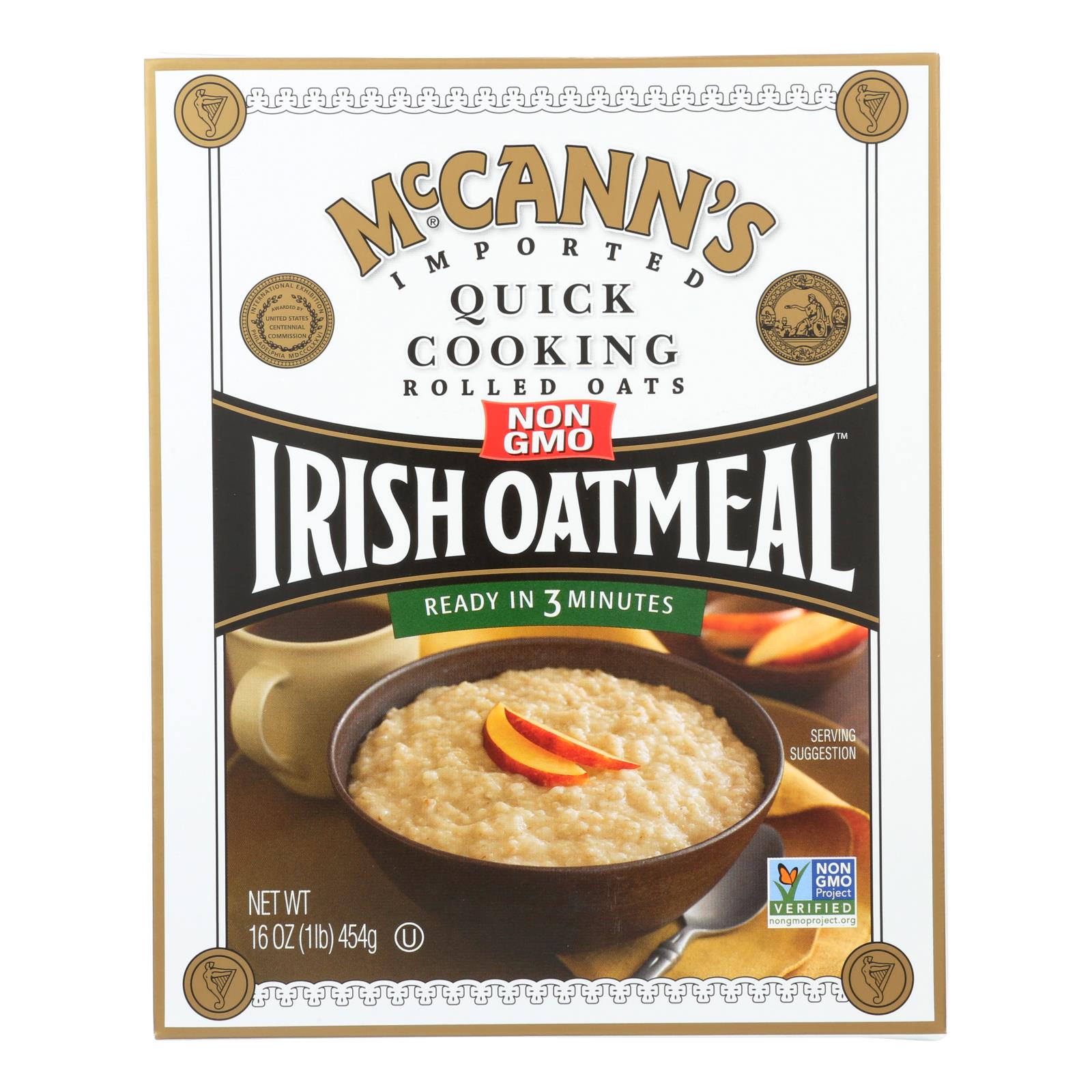 Mccann's Irish Oatmeal Quick Cooking Rolled Oats - Case Of 12 - 16 Oz.