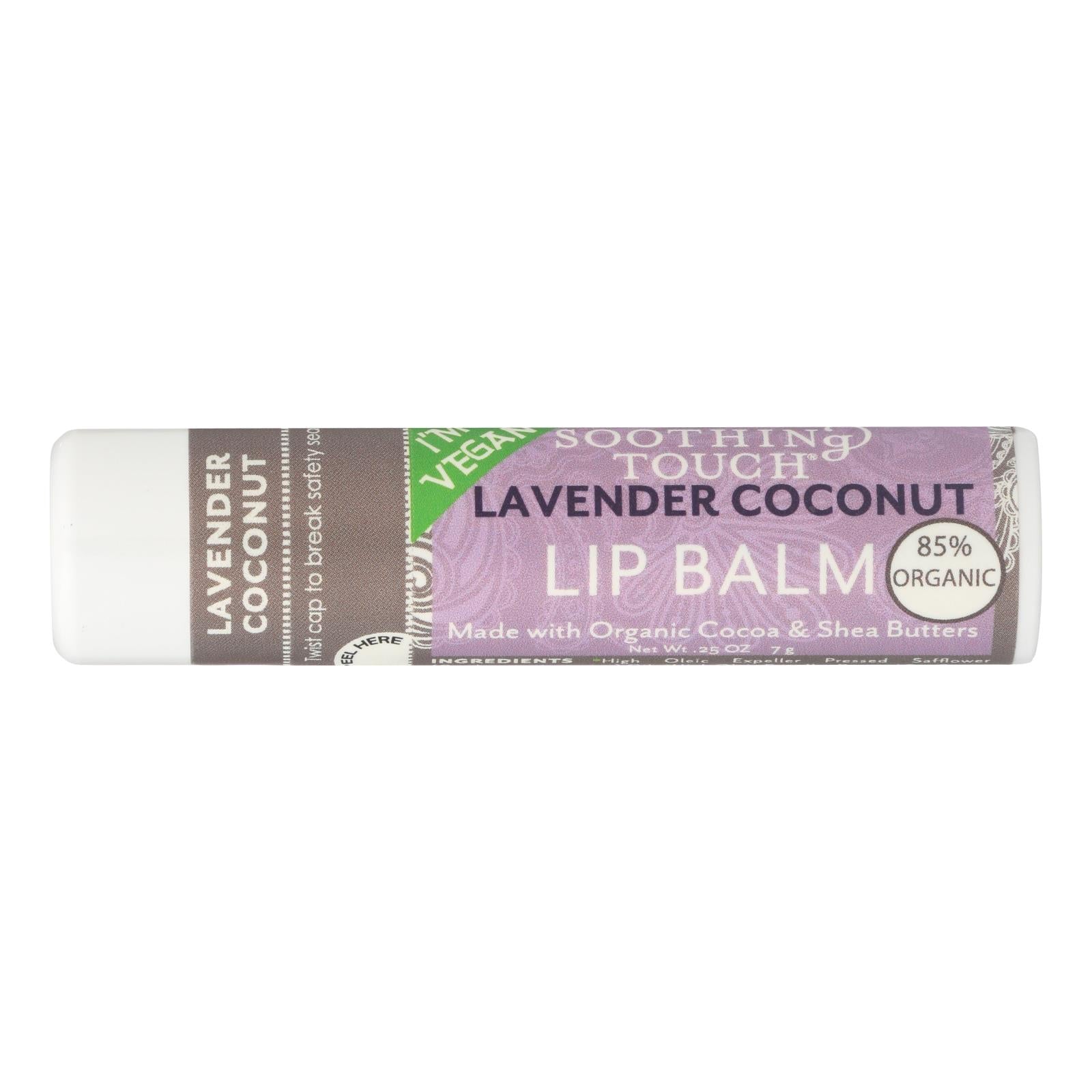Soothing Touch Lavender Coconut Vegan Lip Balm  - Case Of 12 - .25 Oz