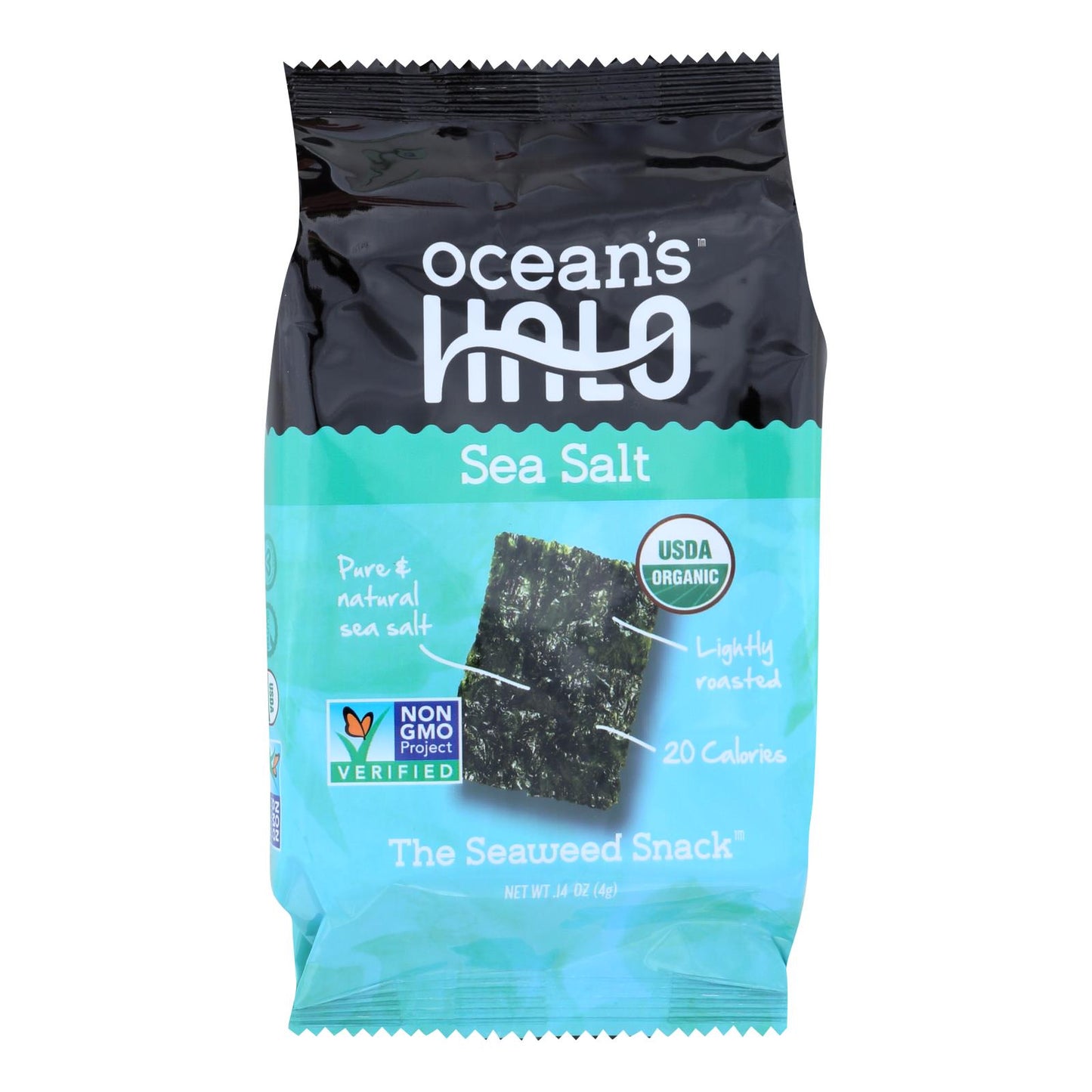 Ocean's Halo Seaweed, Sea Salt Snack  - Case Of 12 - .14 Oz