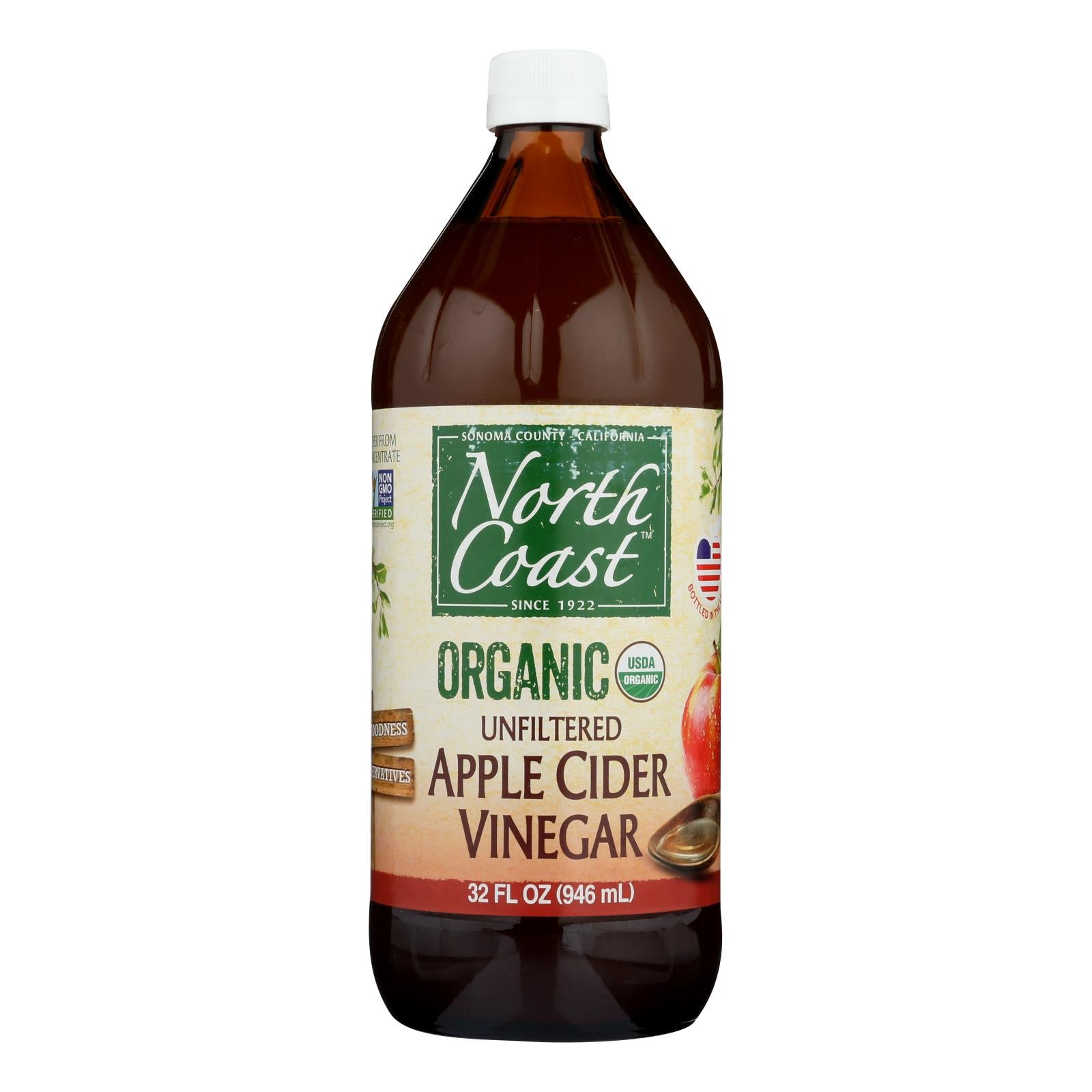 North Coast Organic Unfiltered Apple Cider Vinegar  - Case Of 6 - 32 Fz