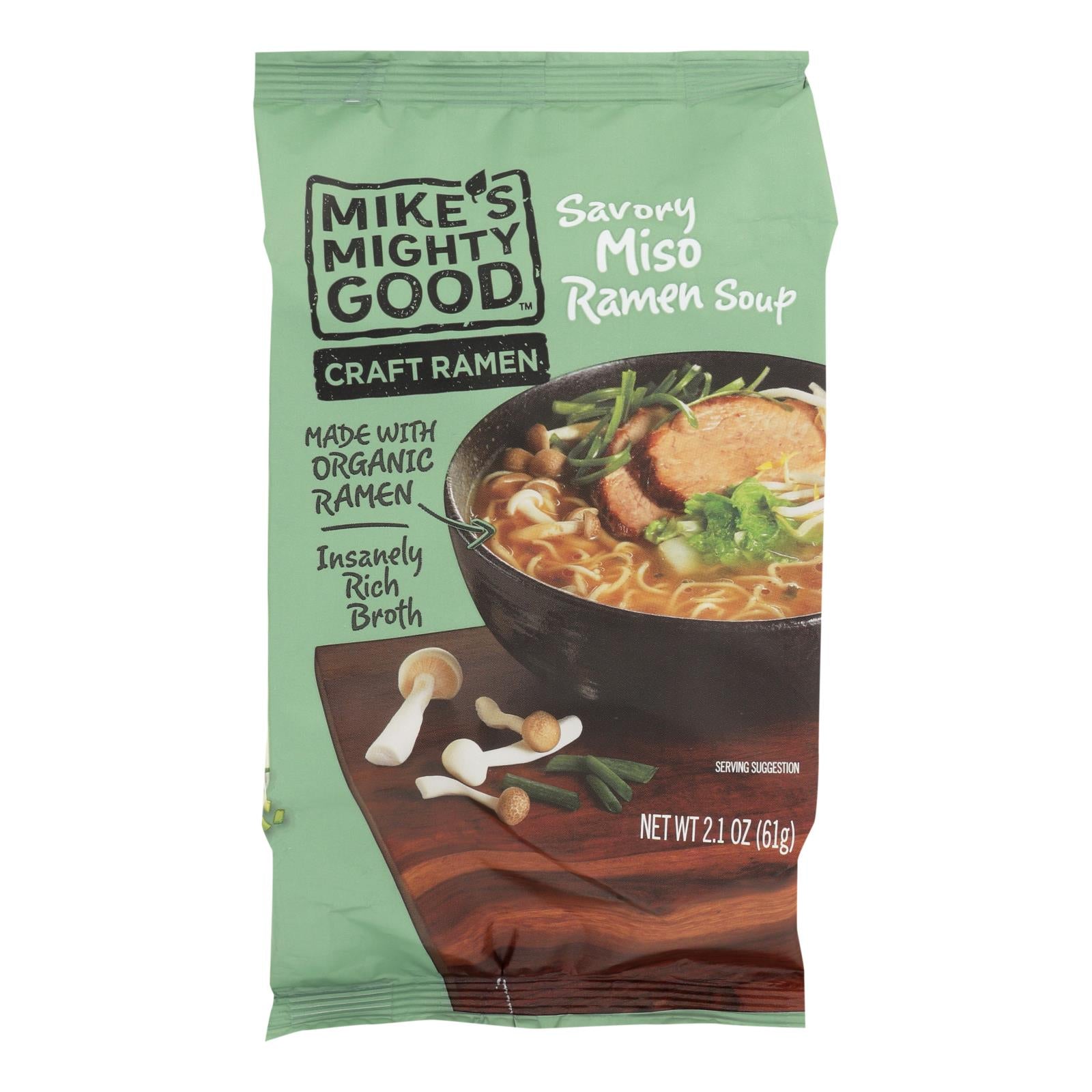 Mike's Mighty Good Savory Miso Ramen Soup - Case Of 7 - 2.1 Oz