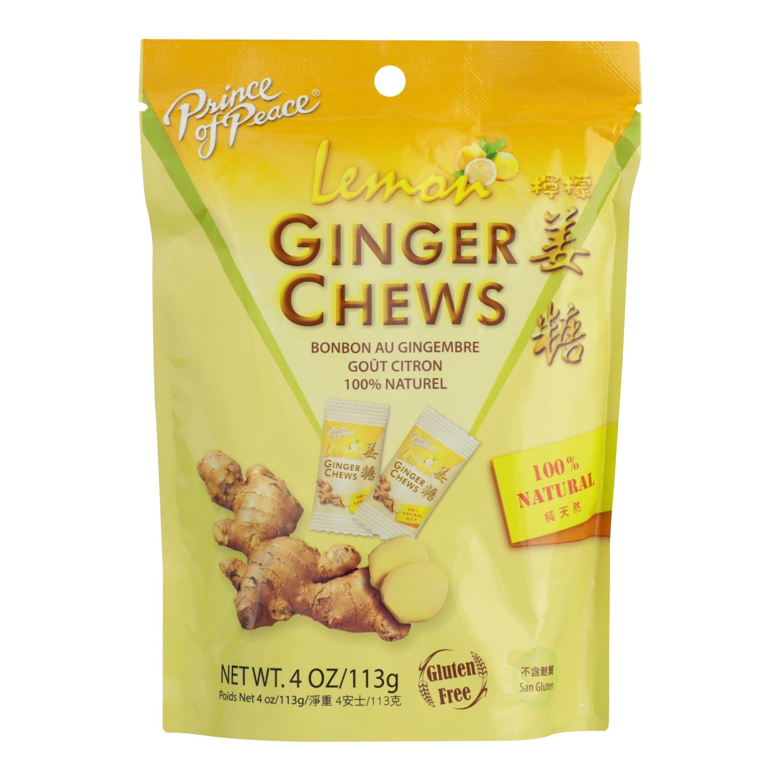 Prince Of Peace - Chews Ginger Lemon - 1 Each - 4 Oz