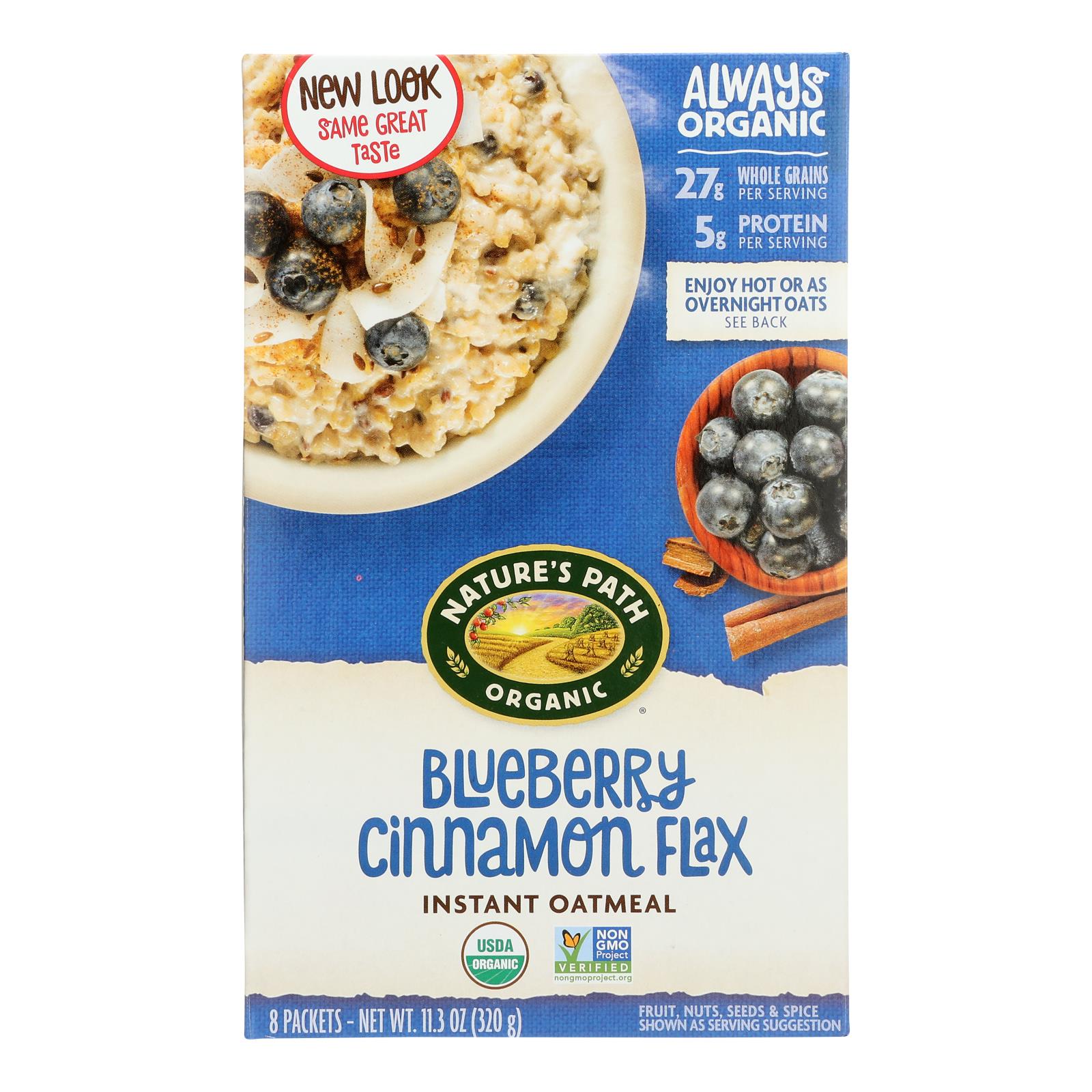 Nature's Path Organic Optimum Power Flax Cereal - Blueberry Cinnamon - Case Of 6 - 11.2 Oz.