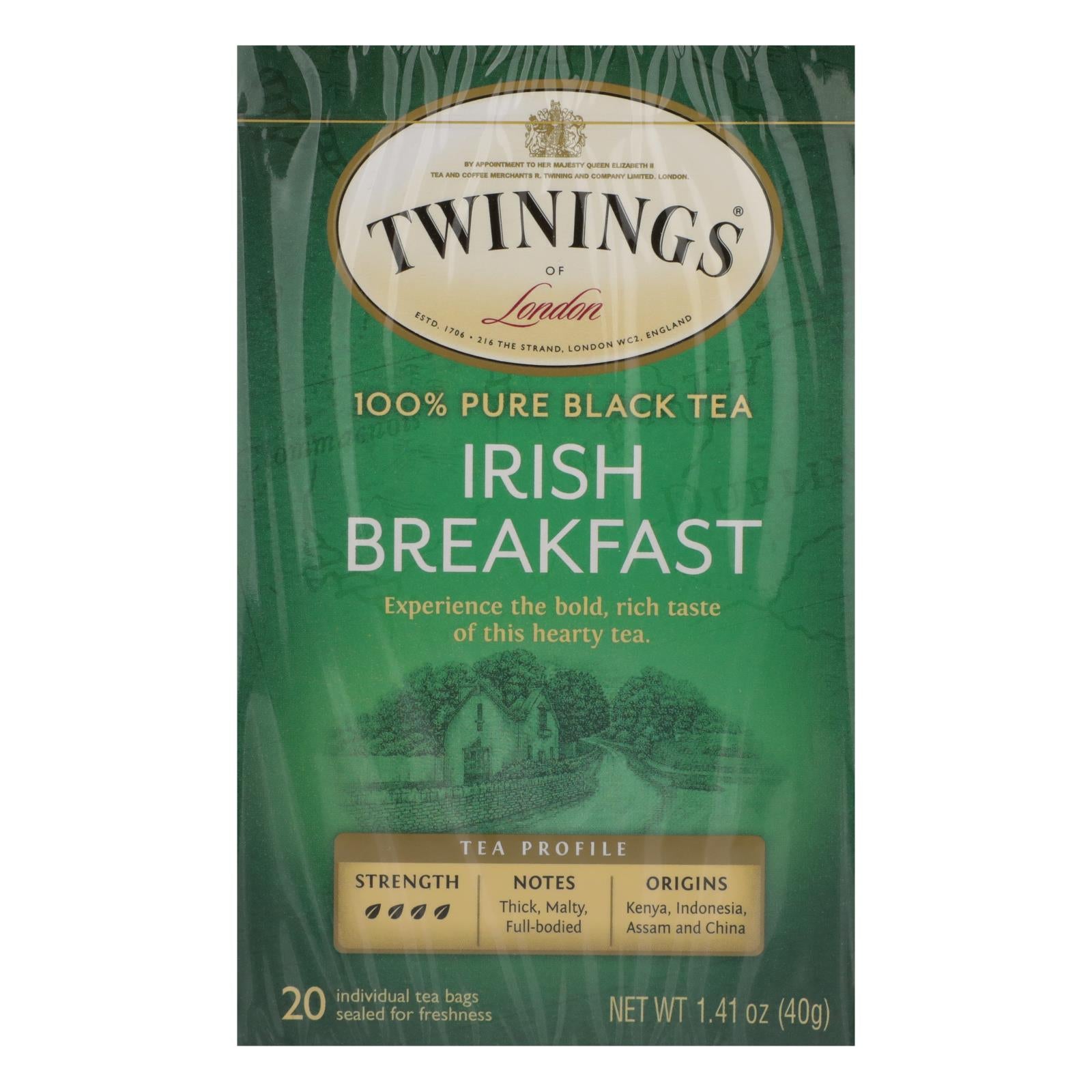 Twinings Tea Breakfast Tea - Irish - Case Of 6 - 20 Bags