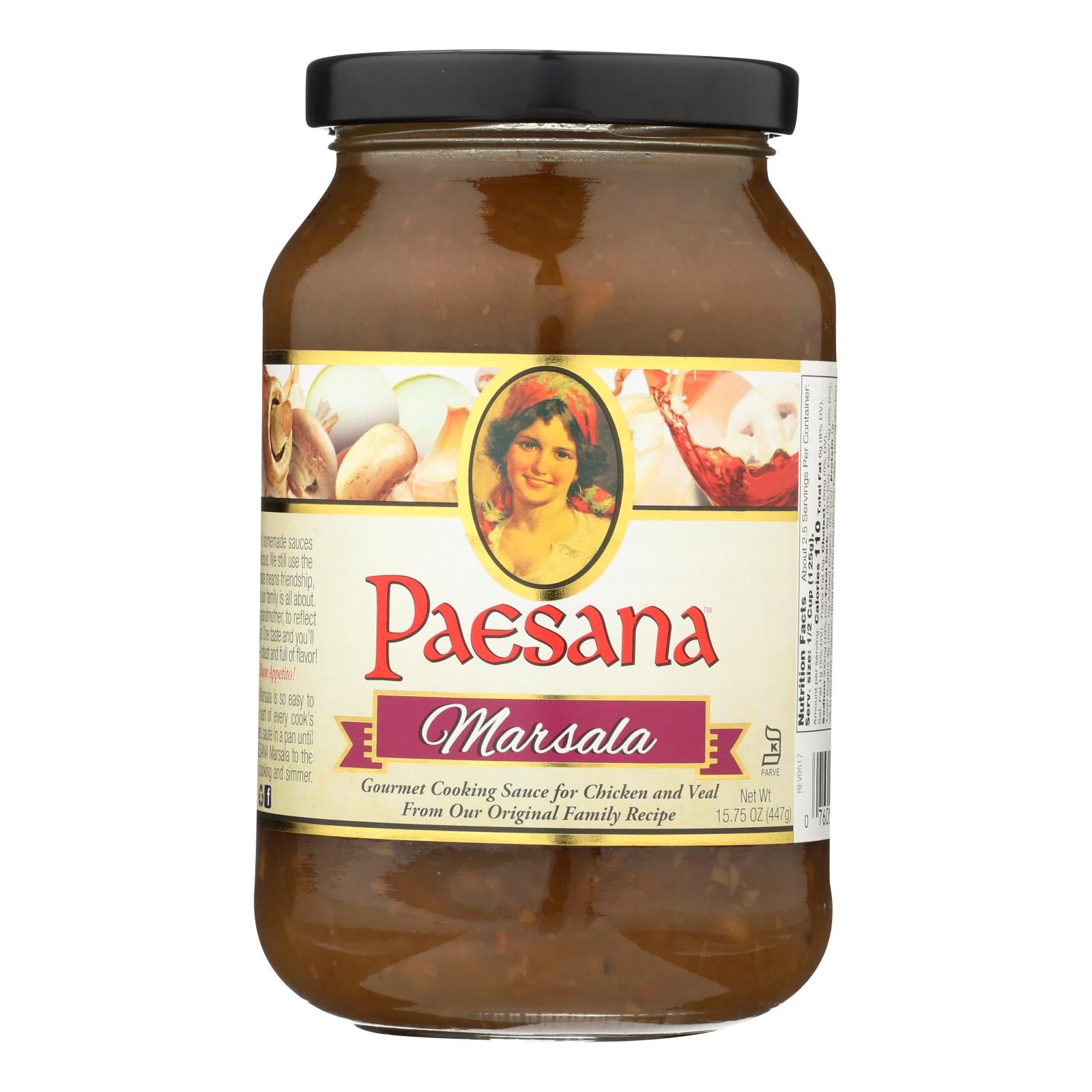 Paesana Cooking Marsala - Sauce - Case Of 6 - 15.75 Oz.